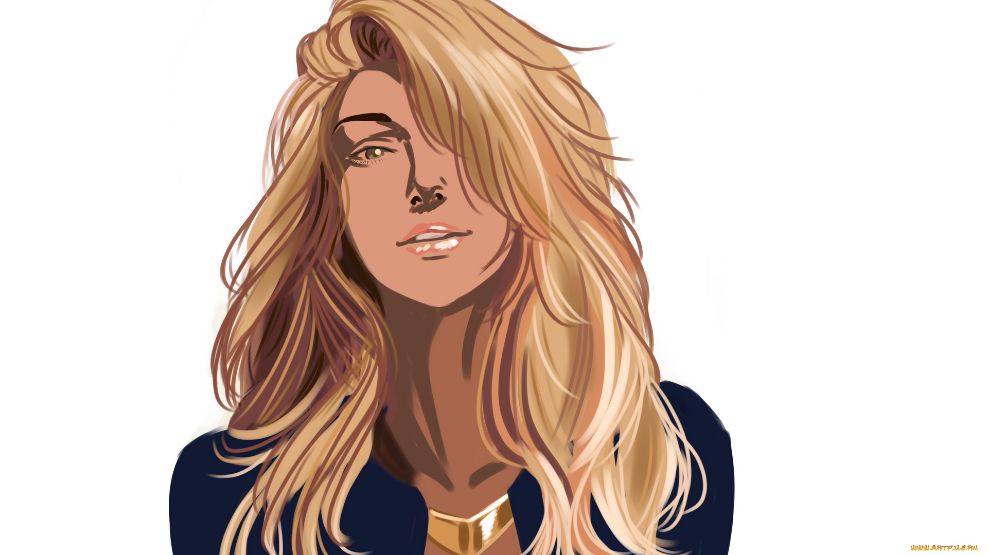 рисованное, люди, девушка, фон, взгляд