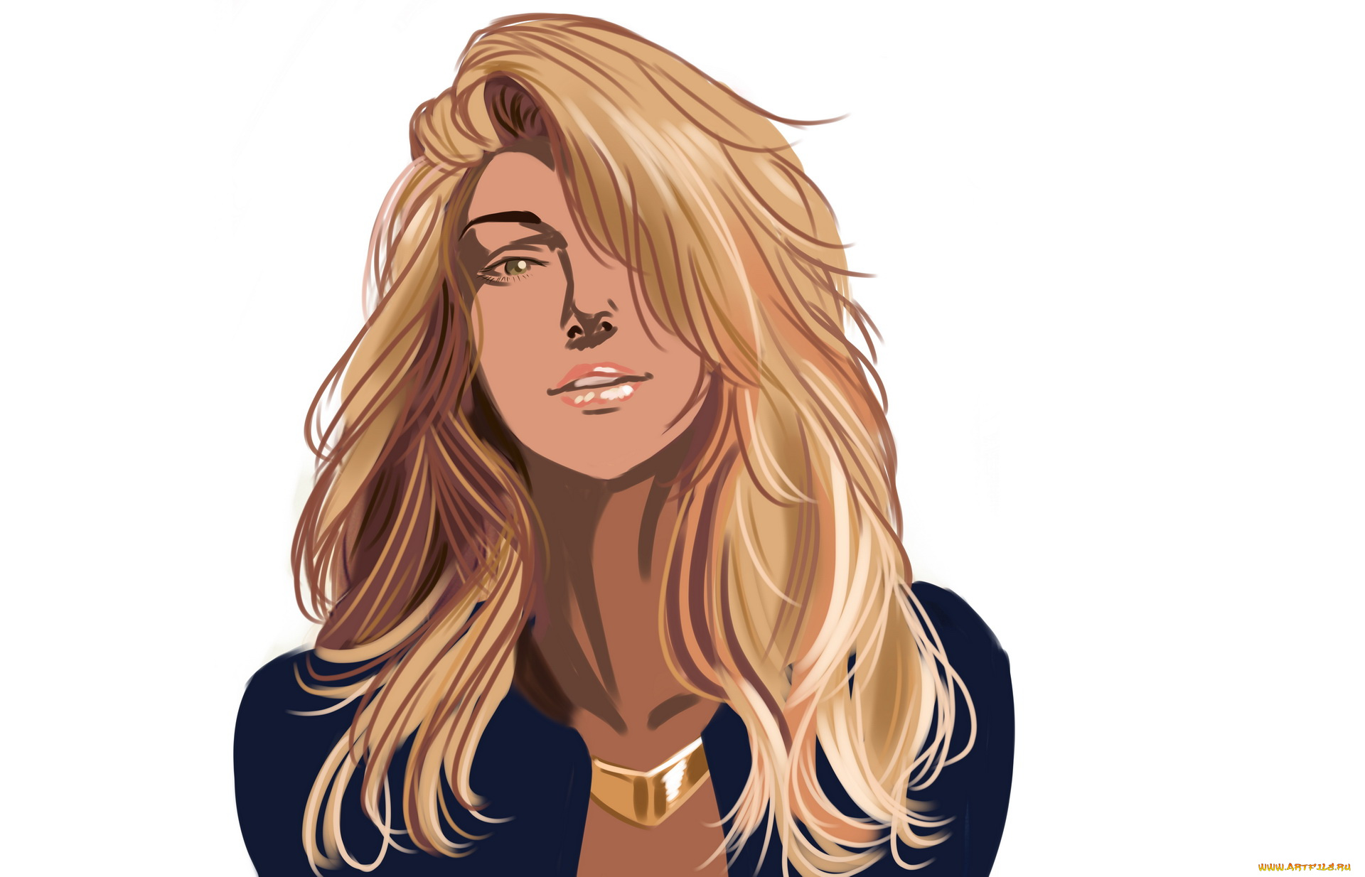 рисованное, люди, девушка, фон, взгляд