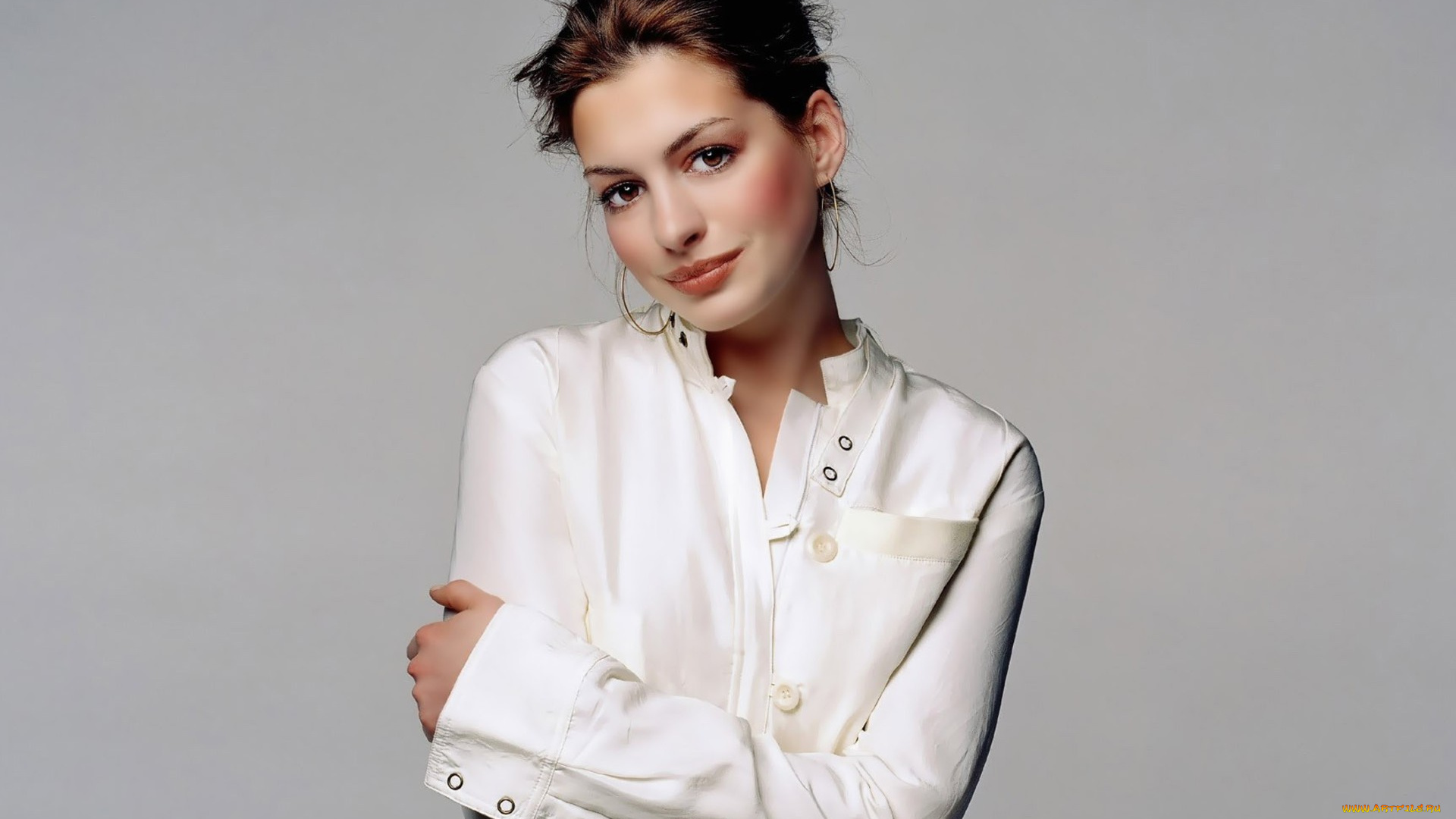 девушки, anne, hathaway, актриса, шатенка, блузка