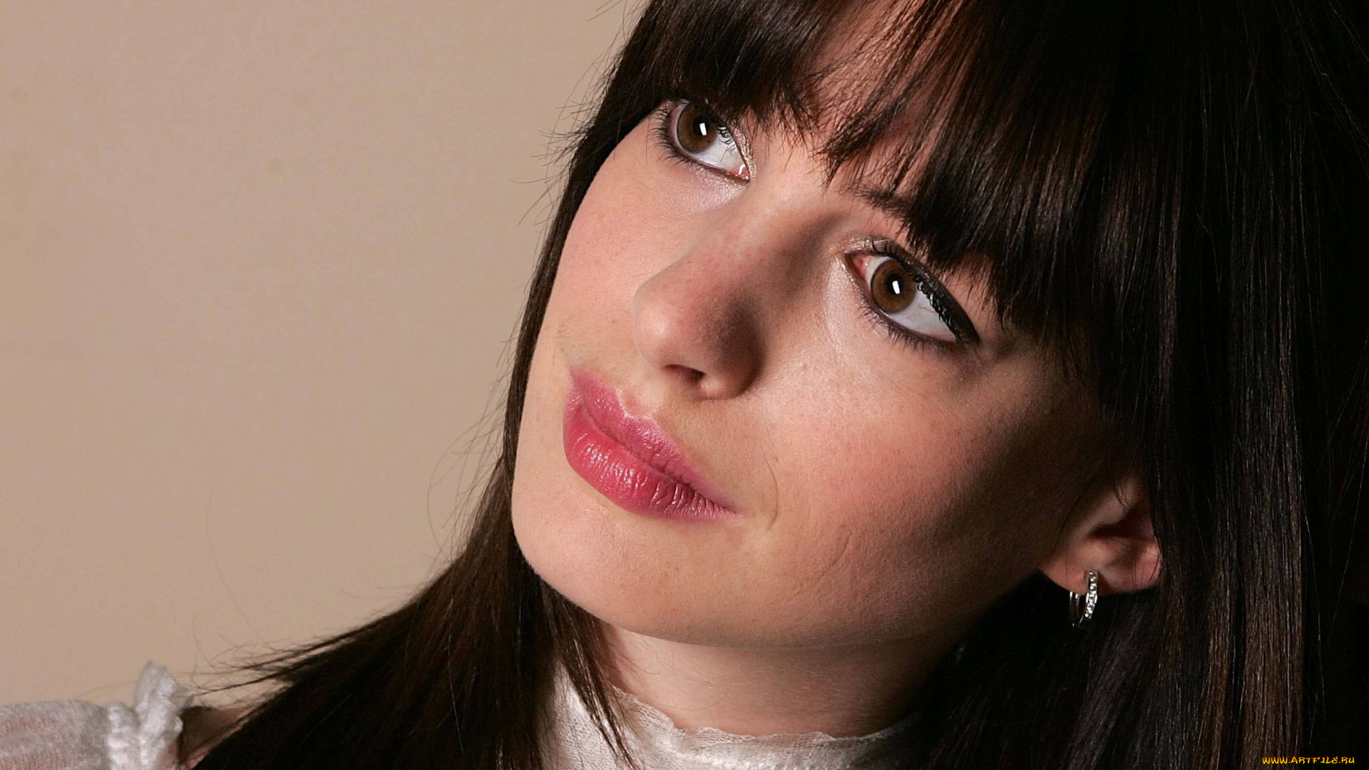 девушки, anne, hathaway, актриса, шатенка, лицо