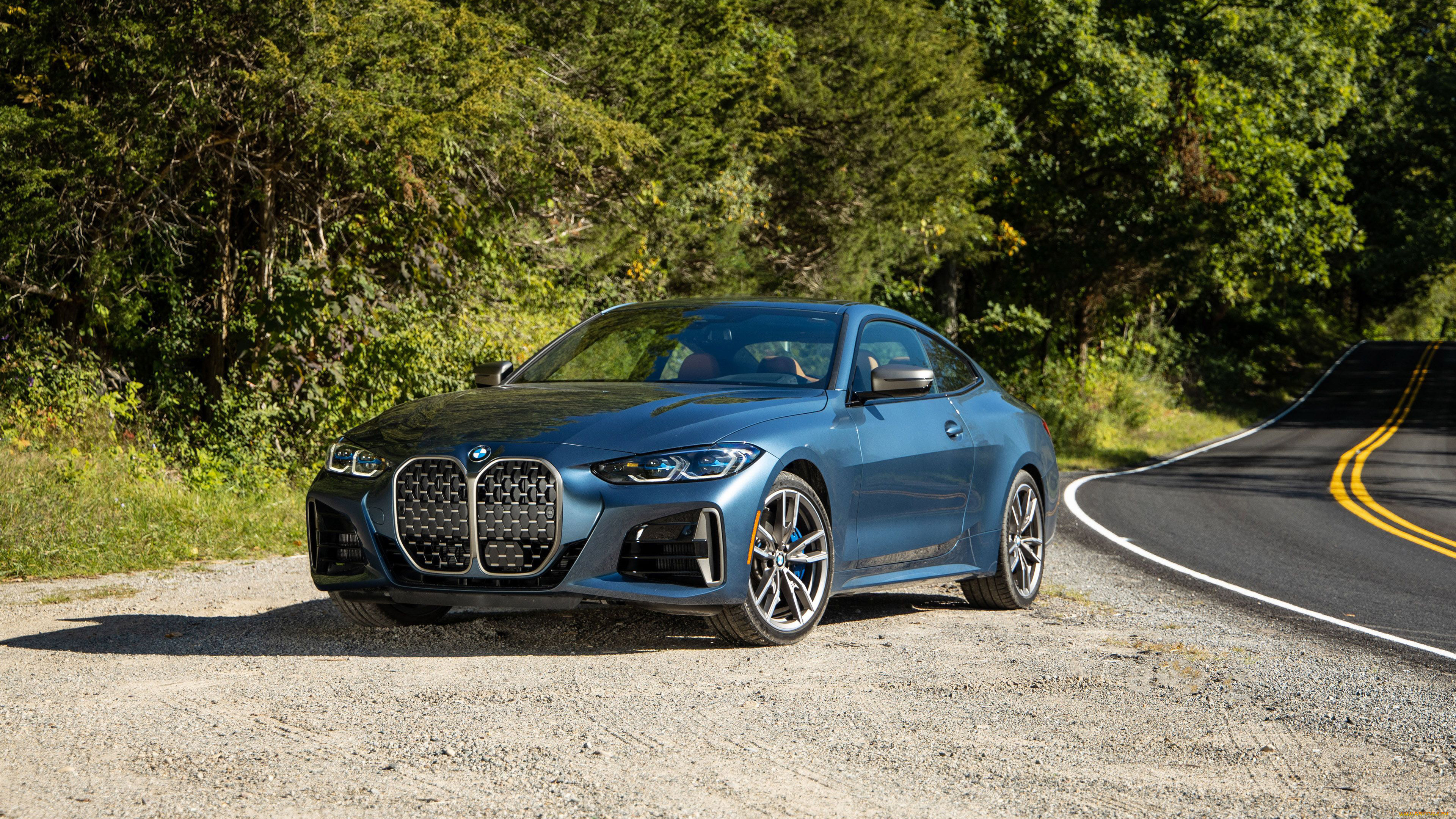 автомобили, bmw, 2021, m440i, хdrive, coupe, на, обочине, купе