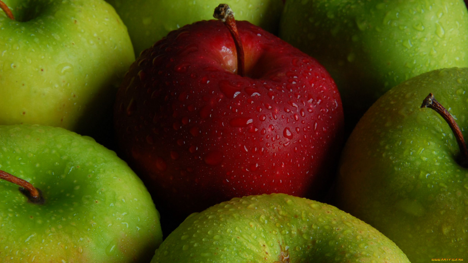 еда, яблоки, макро, капли