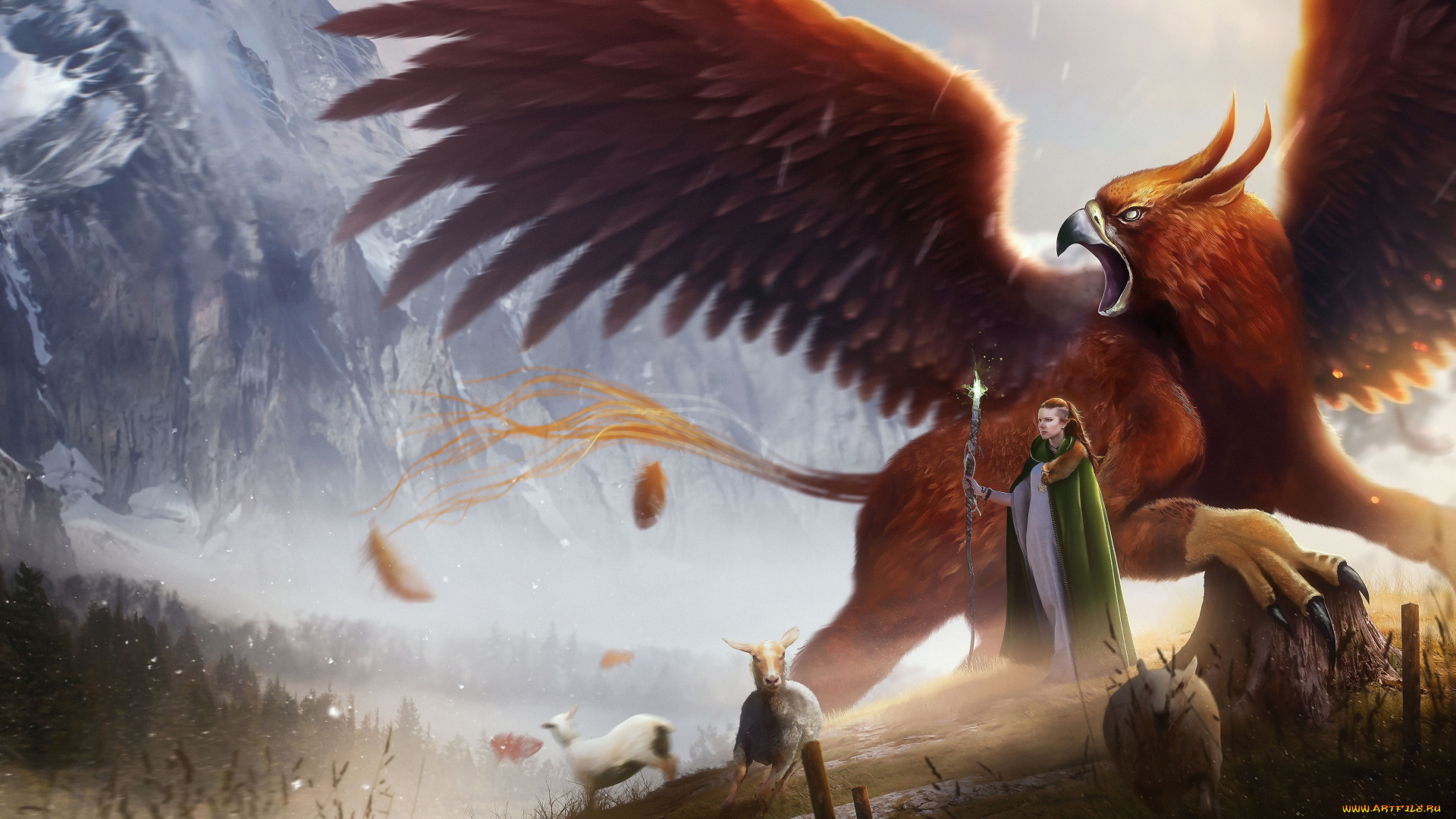 фэнтези, красавицы, и, чудовища, девушка