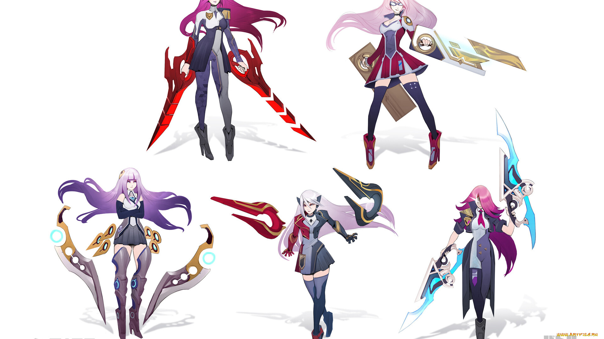 видео, игры, league, of, legends, девушки, образы, оружие, katarina