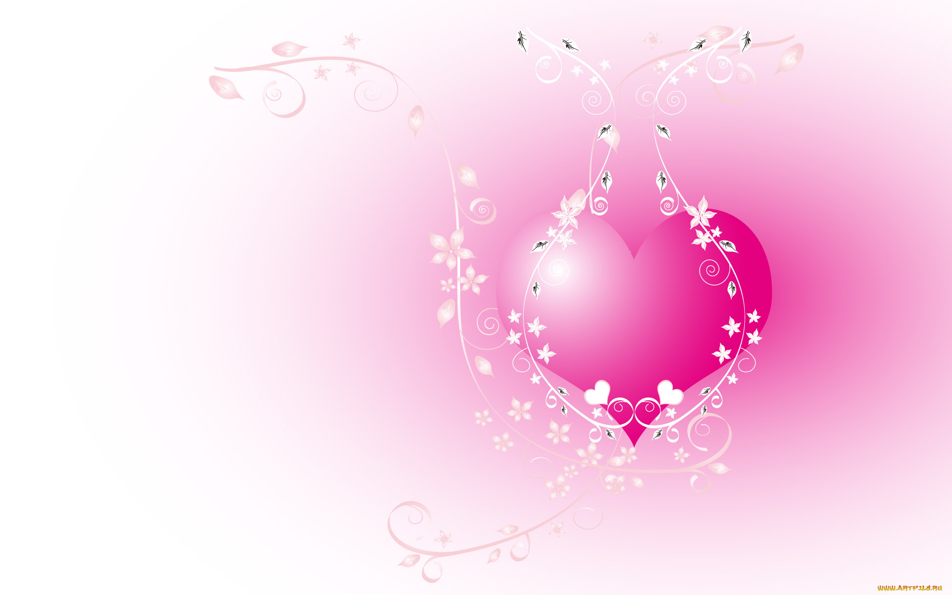 векторная, графика, сердечки, , hearts, сердечко, цветы