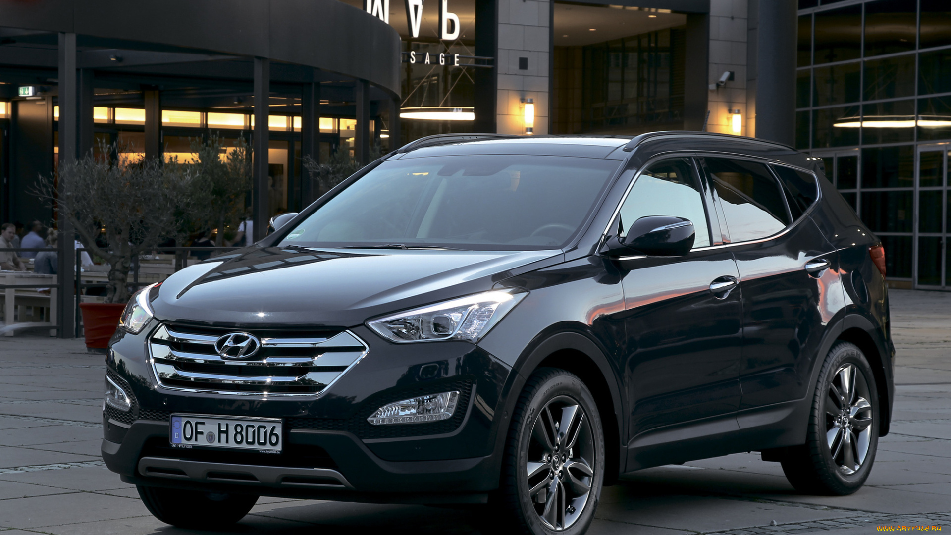 автомобили, hyundai, черный, здание