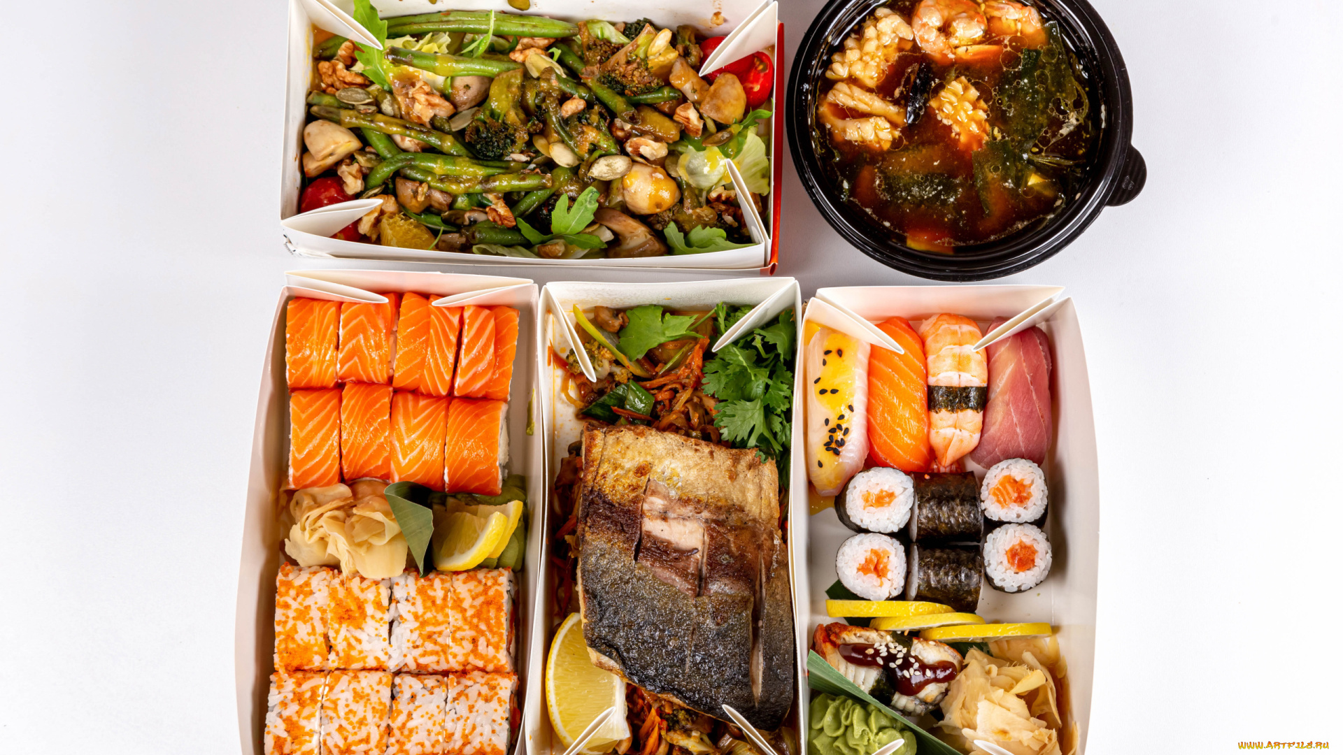 еда, разное, суп, рыба, овощи, суши, роллы, восточная, кухня