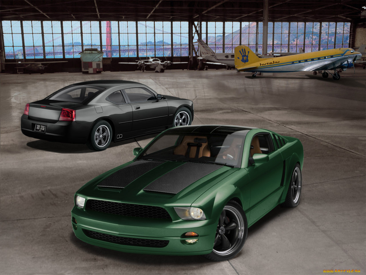 автомобили, разные, вместе