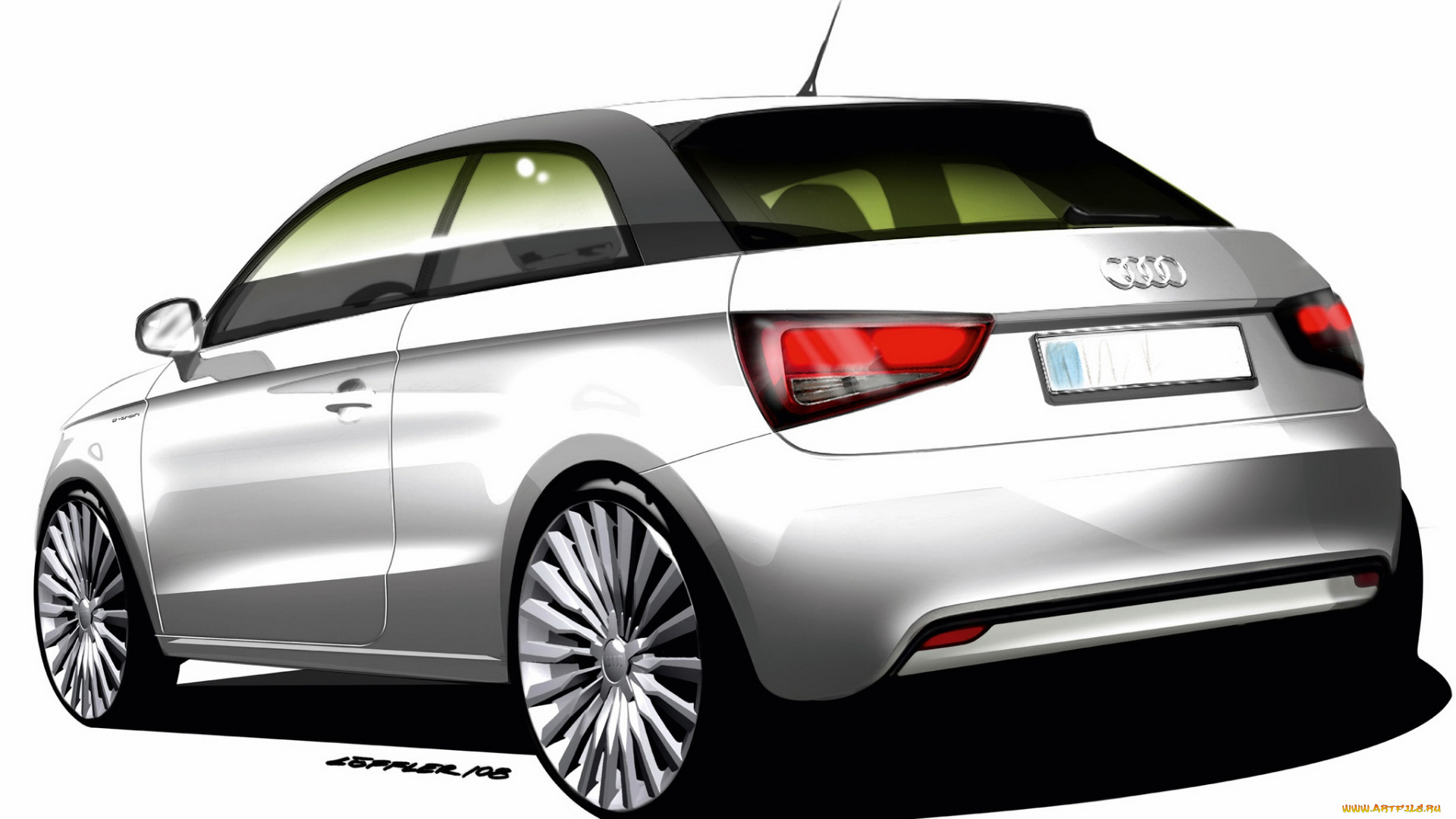 audi, a1, tron, concept, 2010, автомобили, рисованные