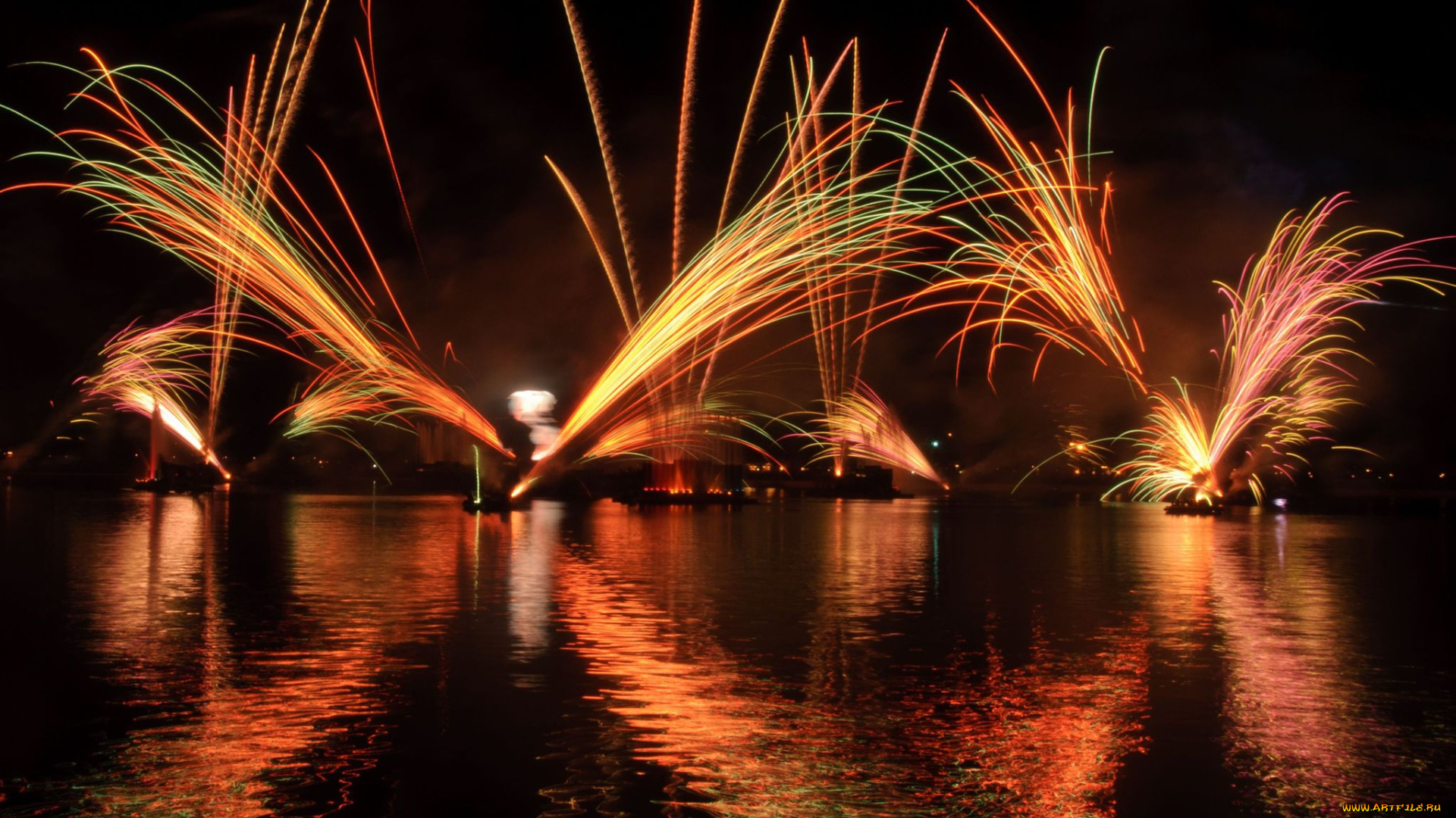 разное, салюты, фейерверки