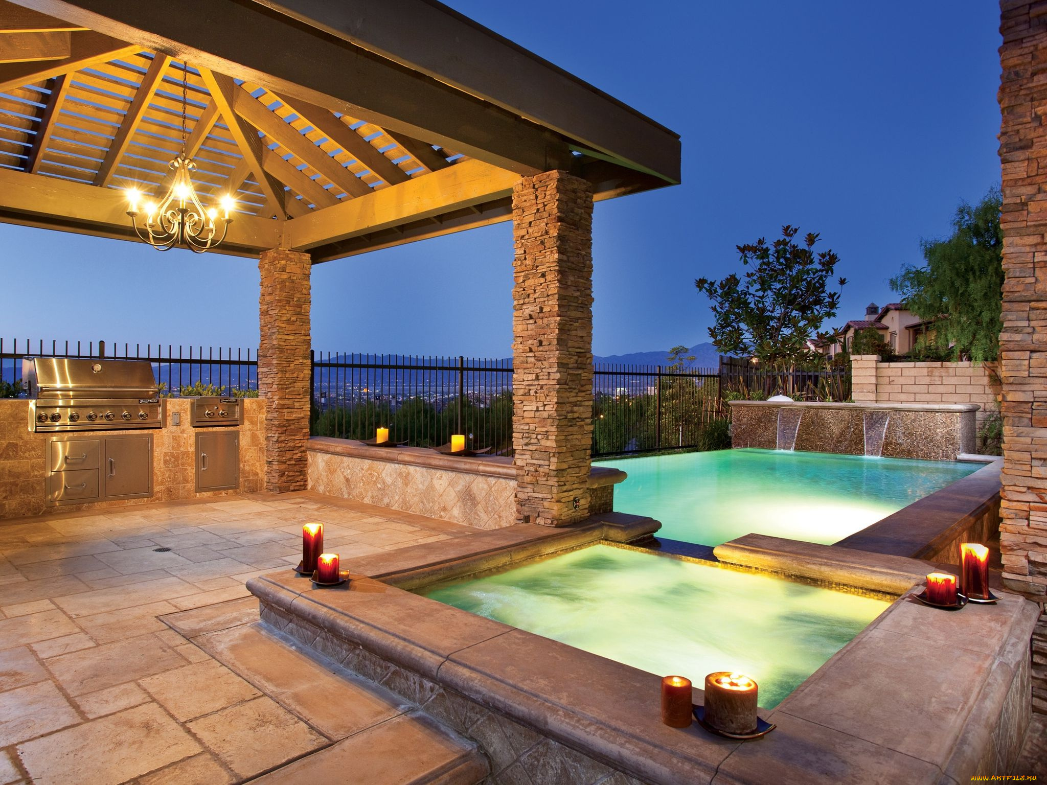 интерьер, бассейны, открытые, площадки