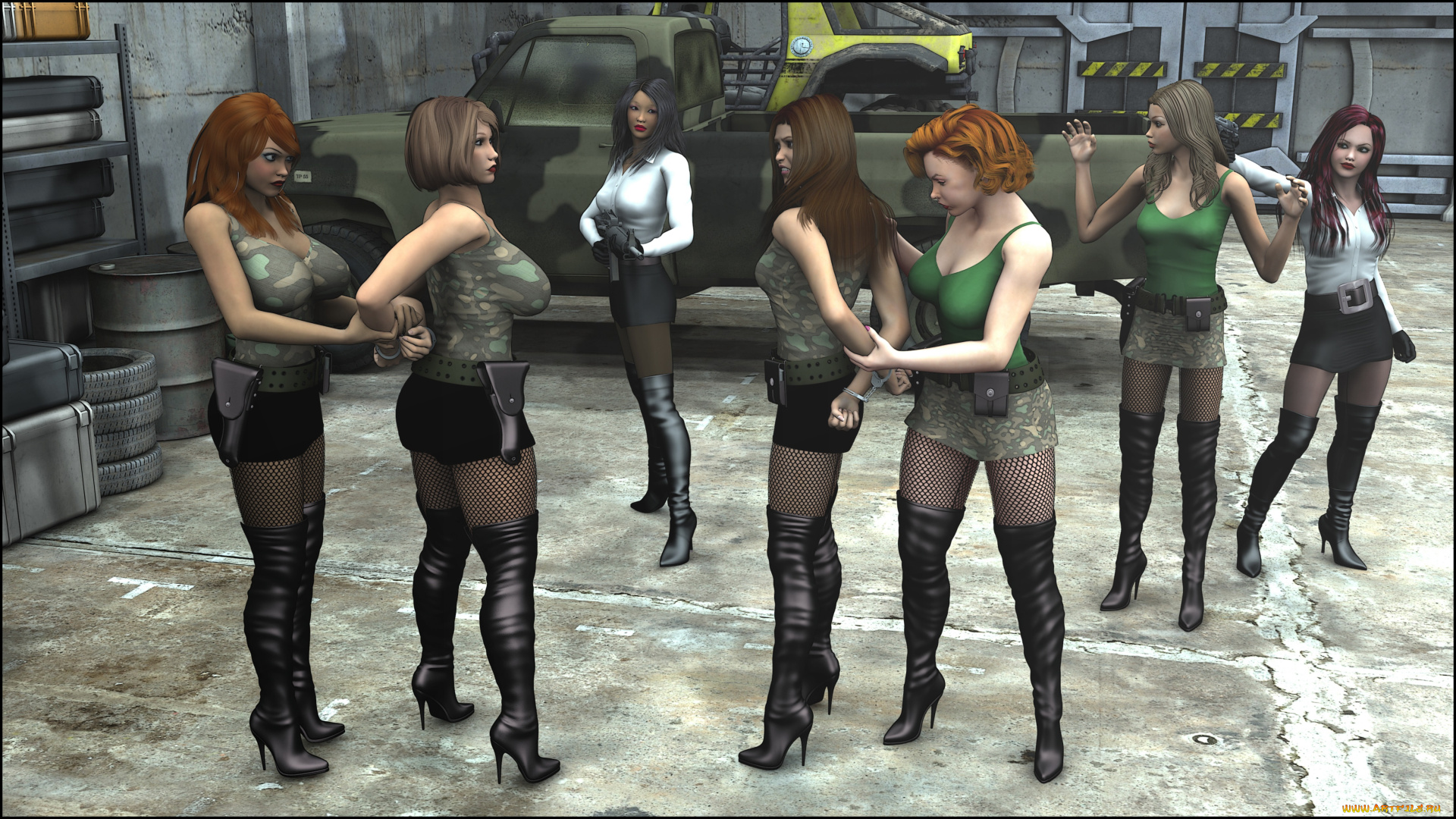 3д, графика, fantasy, , фантазия, девушки, оружие