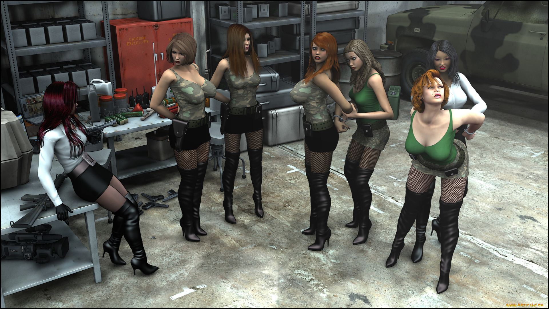 3д, графика, fantasy, , фантазия, оружие, девушки