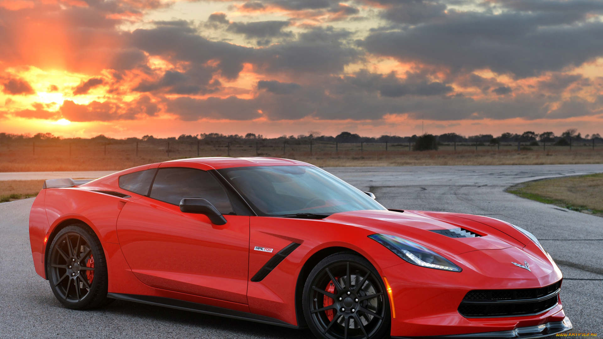 автомобили, corvette, красный, 2014, c7, turbo, twin, hpe700, stingray, hennessey