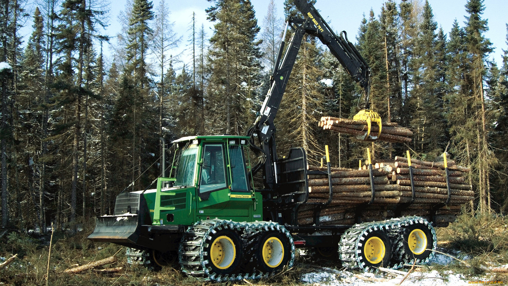 john, deere, 111d, forwarder, техника, тракторы, трактор, лесозаготовка, колесно-гусеничный