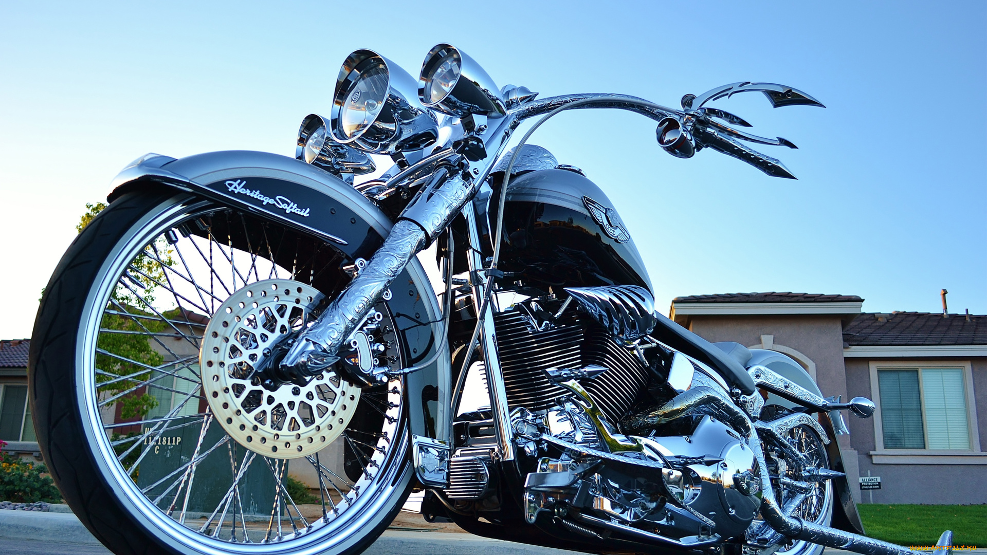 мотоциклы, customs, softail, heritage