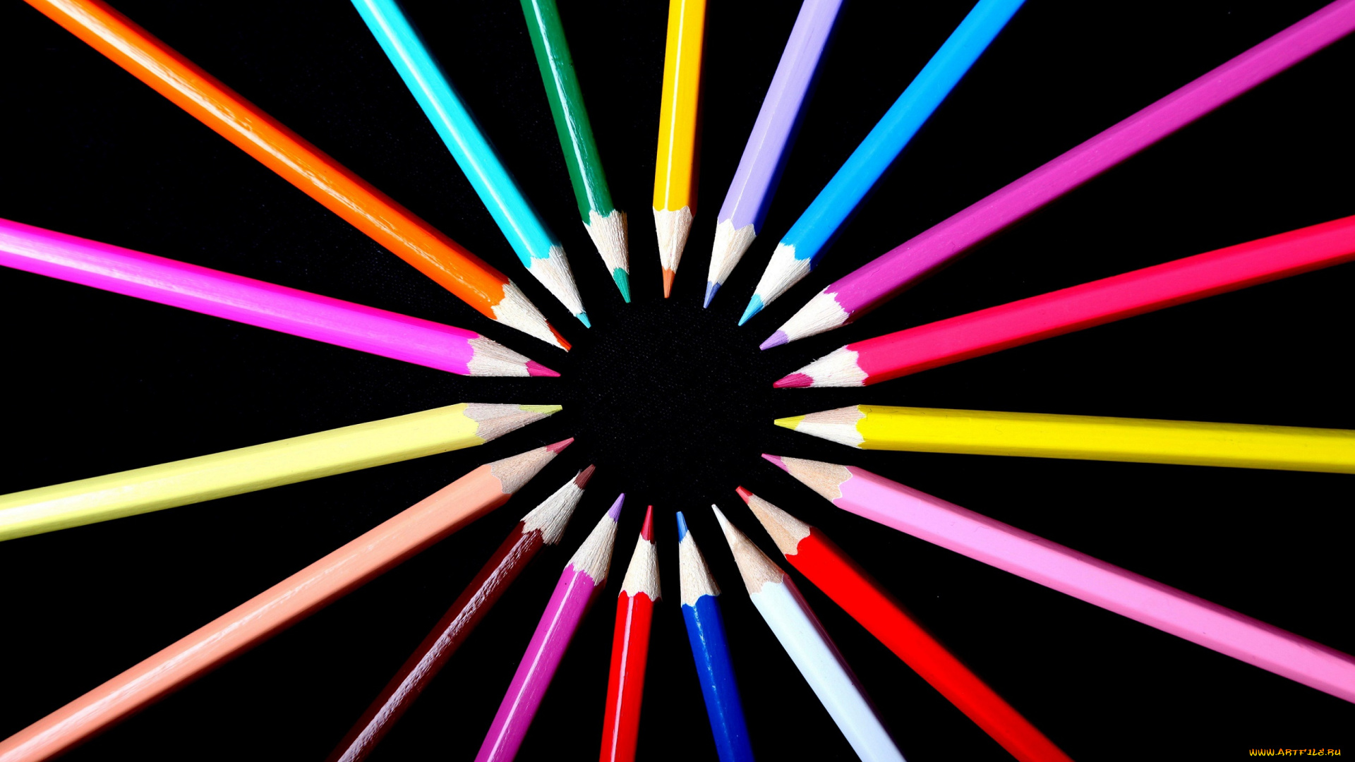 разное, канцелярия, , книги, разные, цветные, лучи, в, круг, карандаши