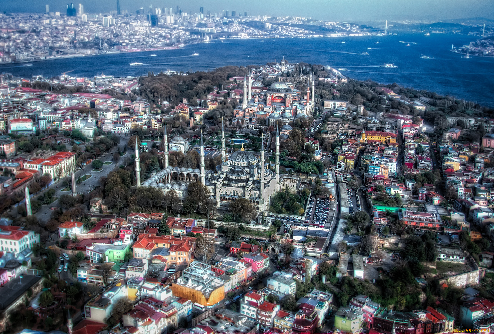 istanbul, , turkey, города, стамбул, , турция, turkey, стамбул, blue, mosque, sultan, ahmed, hdr, голубая, мечеть, султанахмет, панорама