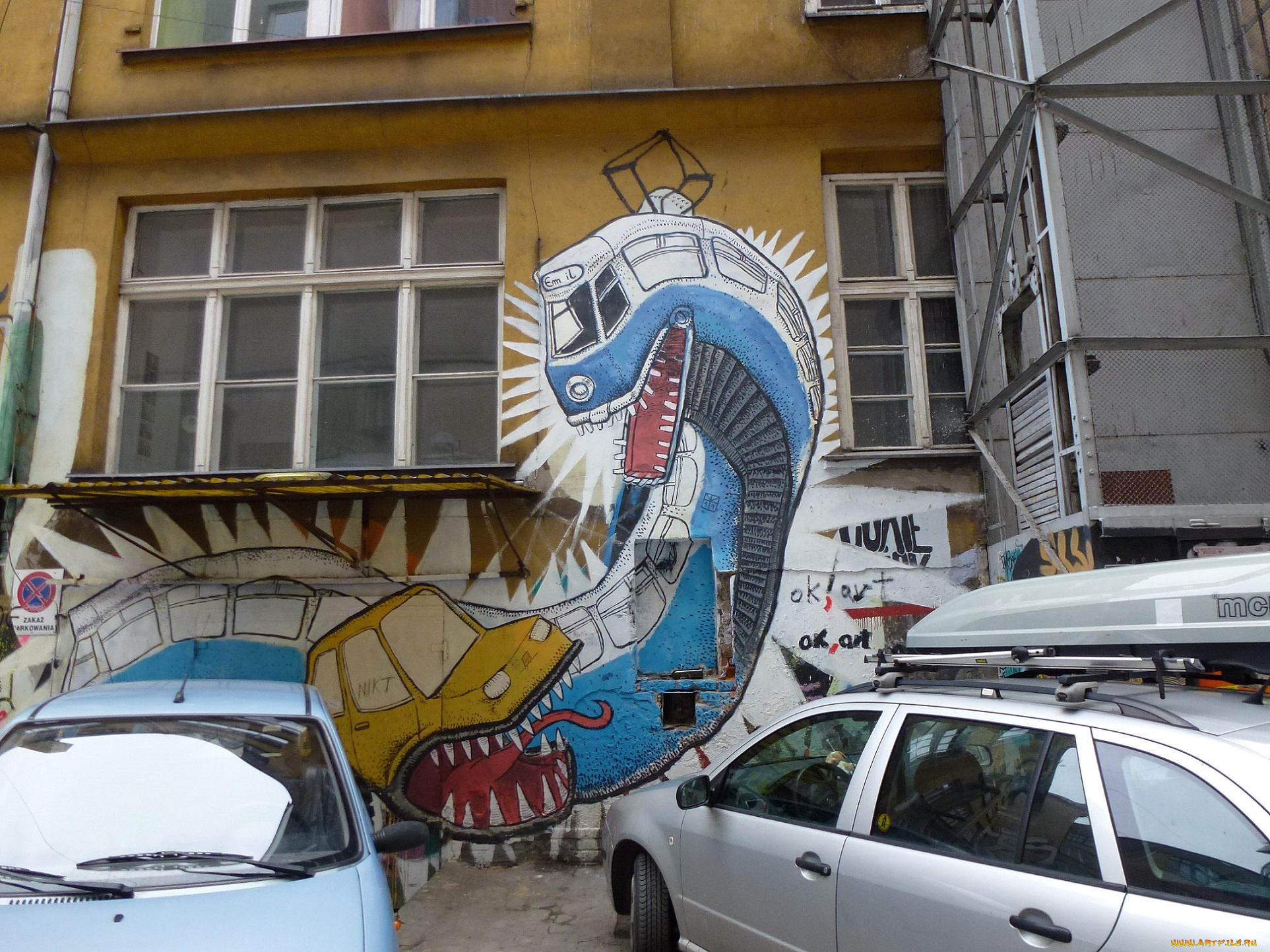 разное, граффити, улица, поезд, машины, стена, дом