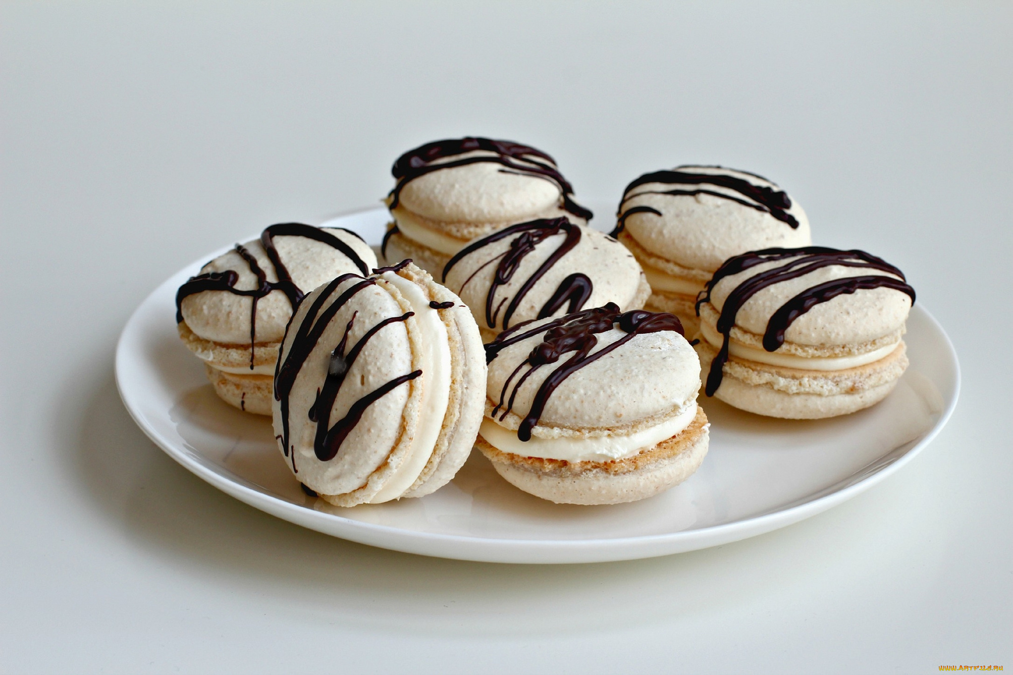 еда, -, макаруны, макаруны, тарелка, шоколад