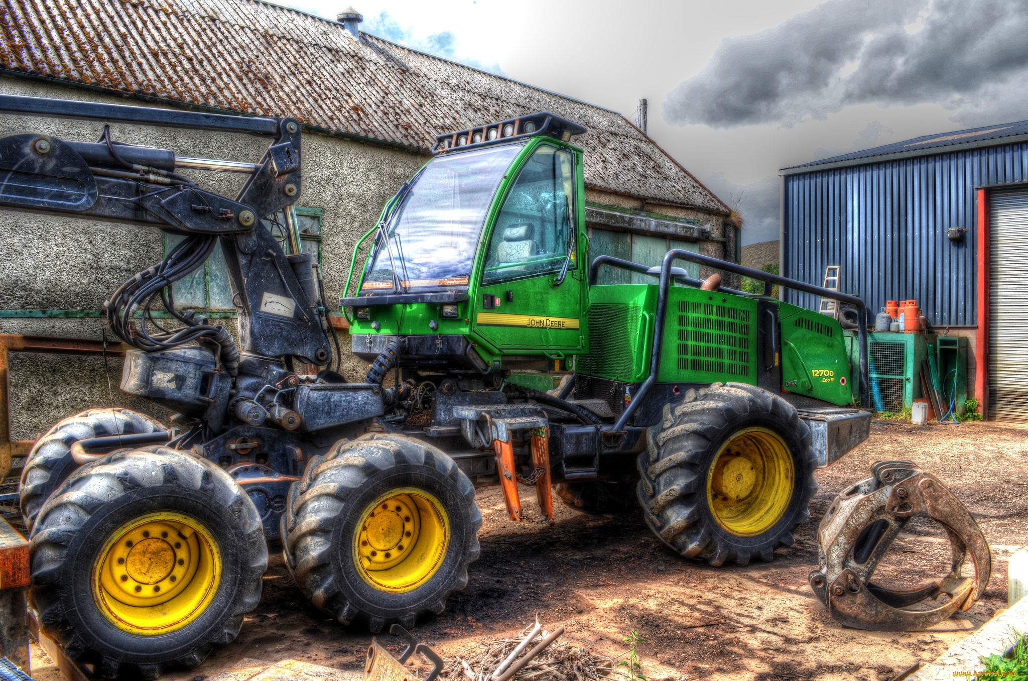 john, deere, 1270d, техника, тракторы, трактор, колесный, универсальный