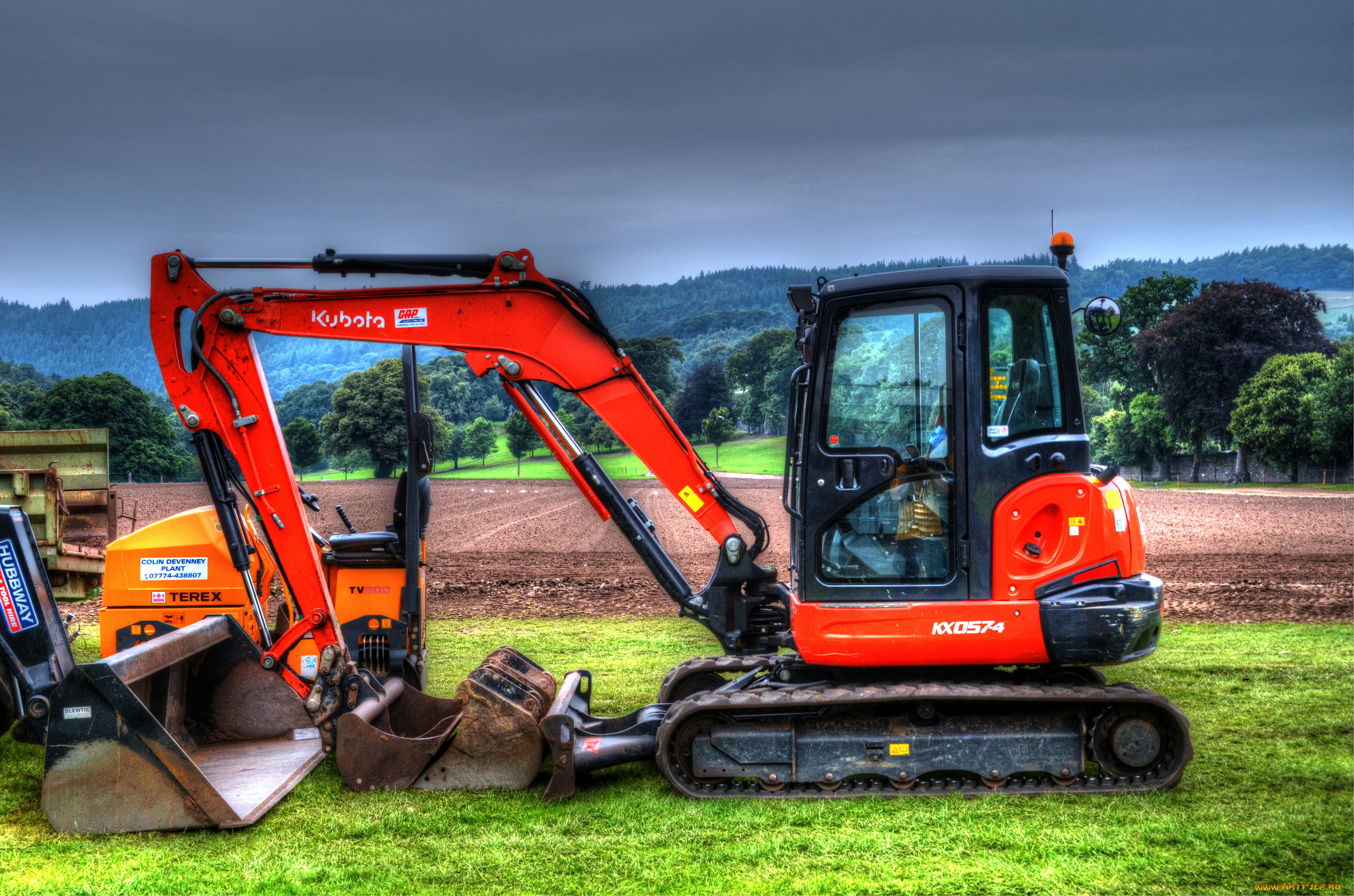 kubota, техника, экскаваторы, гусеничный, самоходный, экскаватор