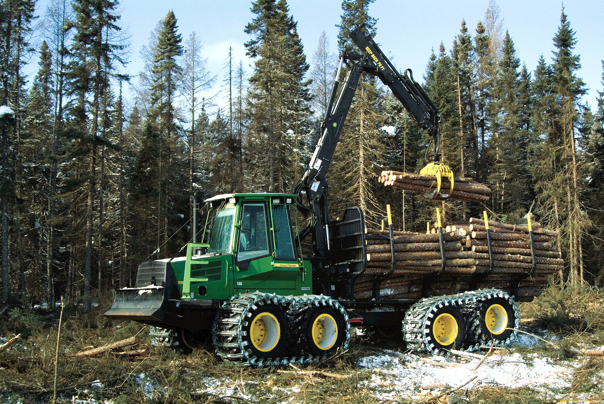 john, deere, 111d, forwarder, техника, тракторы, трактор, лесозаготовка, колесно-гусеничный