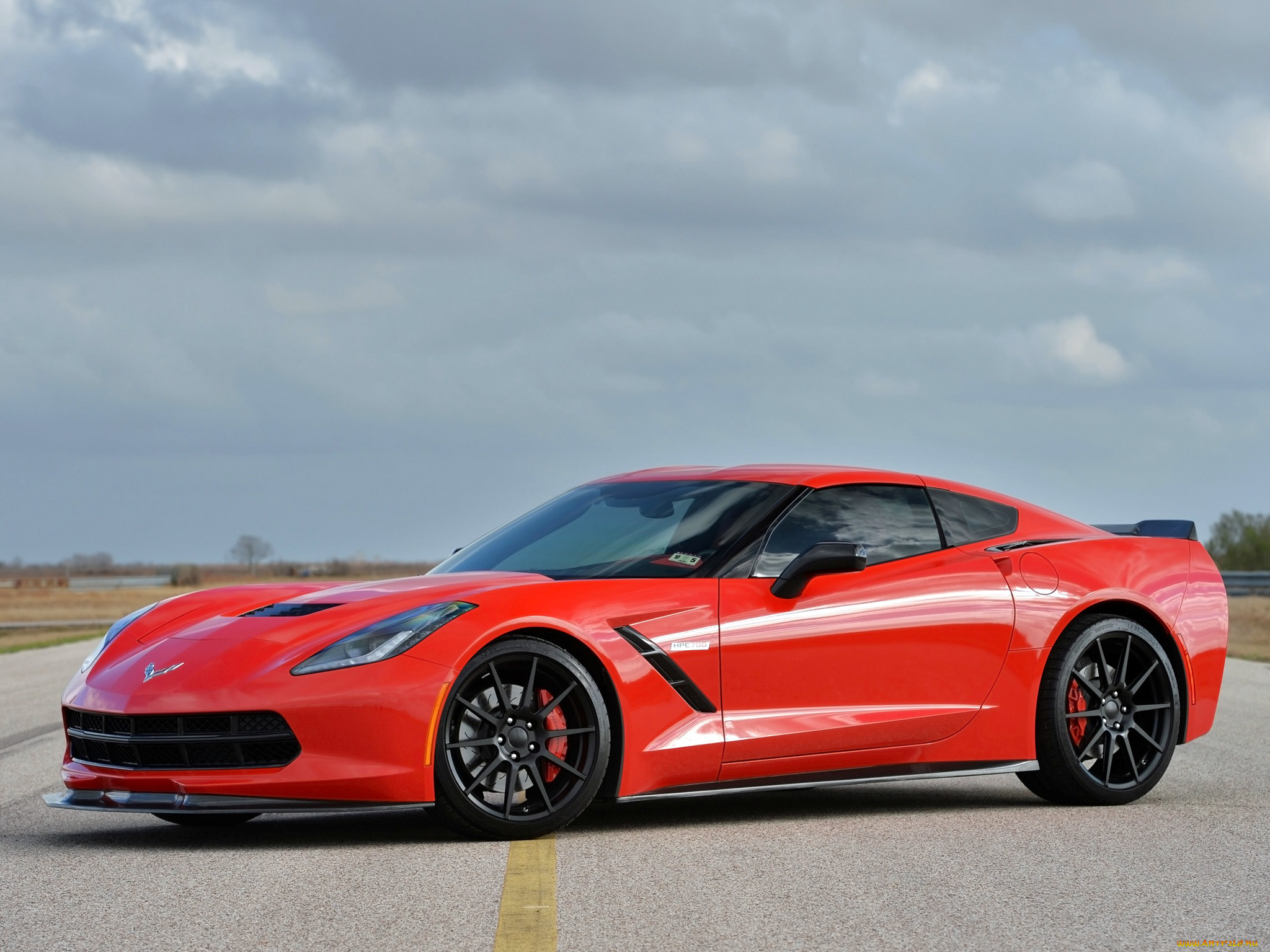 автомобили, corvette, hennessey, красный, turbo, c7, 2014, twin, hpe700, stingray