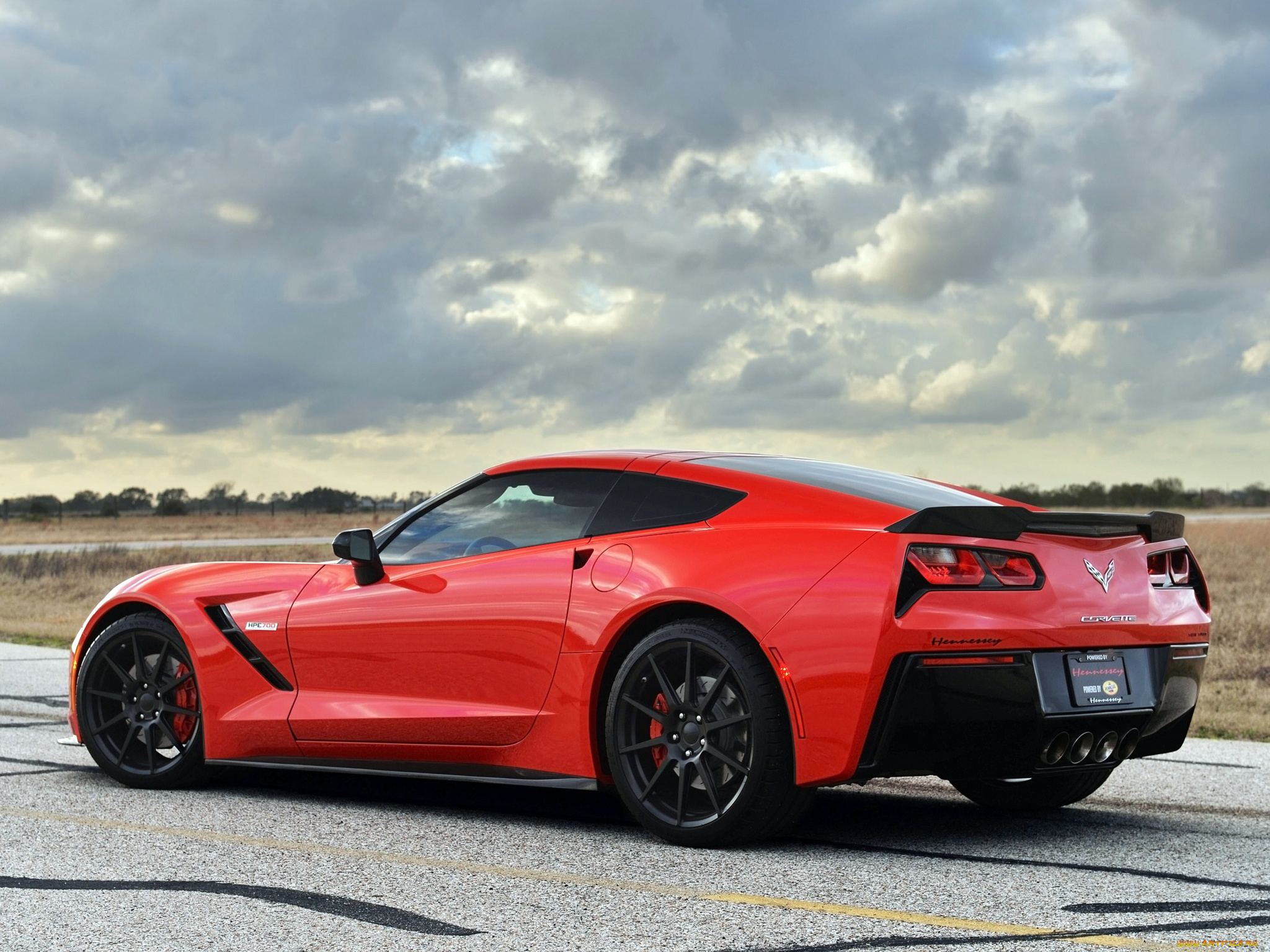 автомобили, corvette, красный, 2014, c7, hpe700, twin, turbo, stingray, hennessey