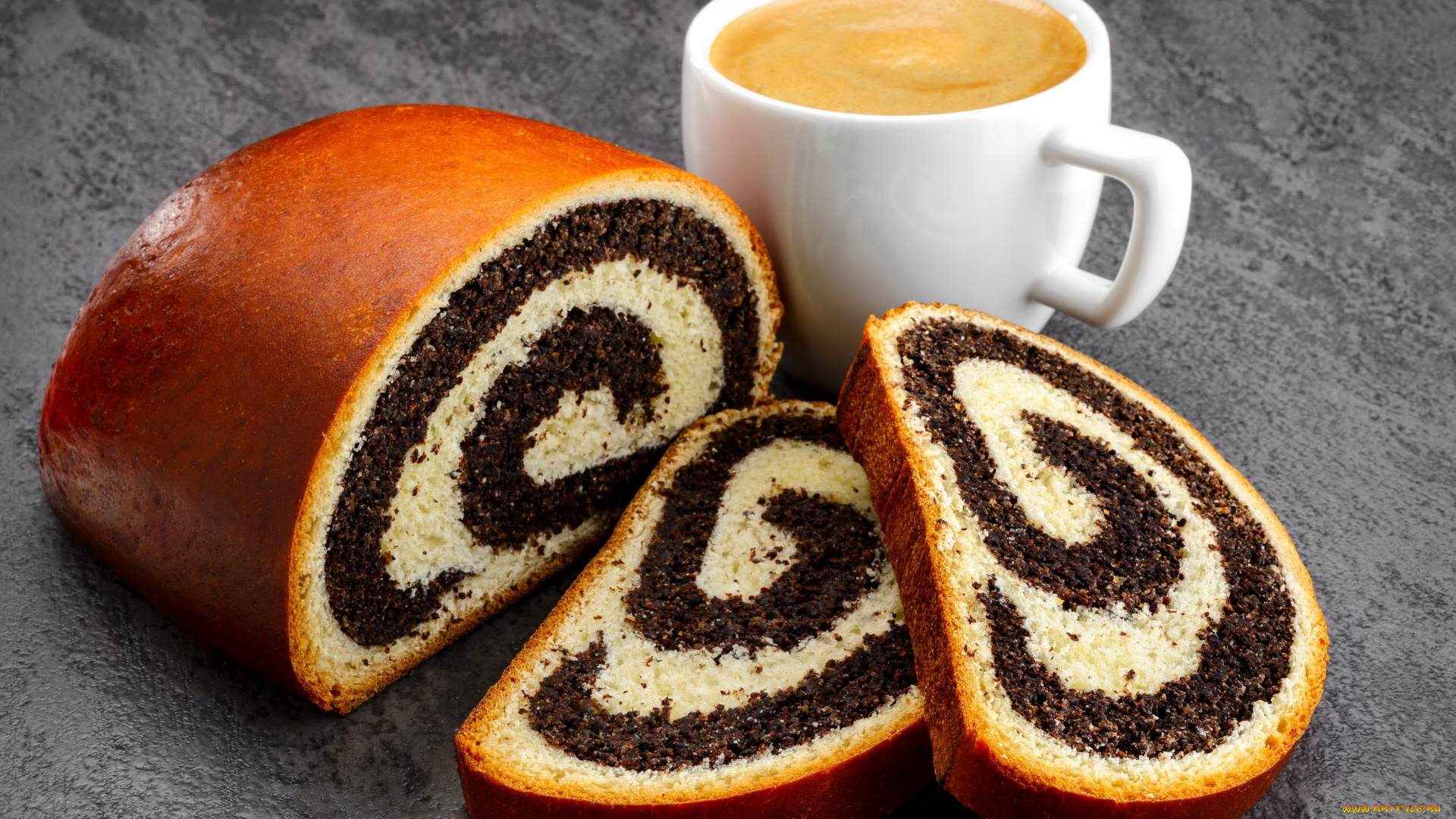 еда, пироги, рулет, пирог, чашка, кофе