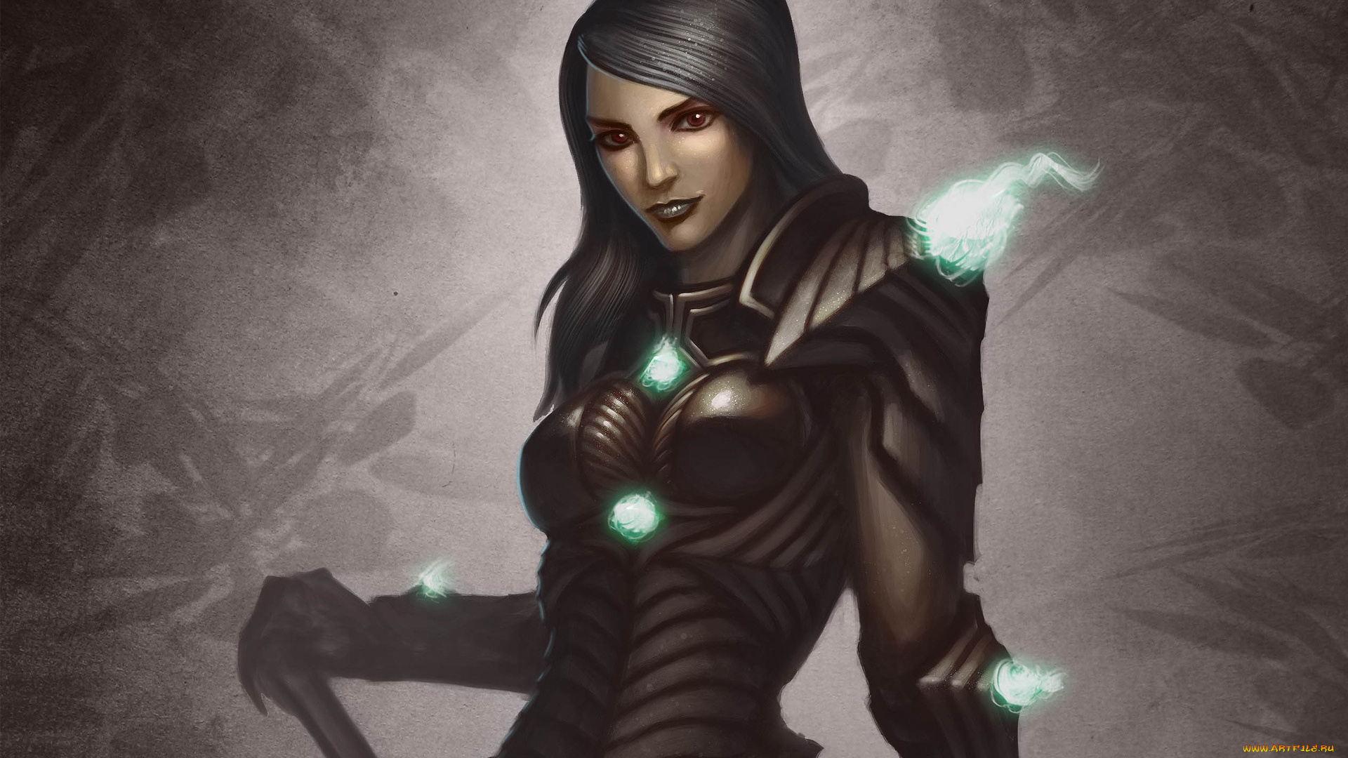 фэнтези, магия, свечение, броня, девушка, bruce, mashbat