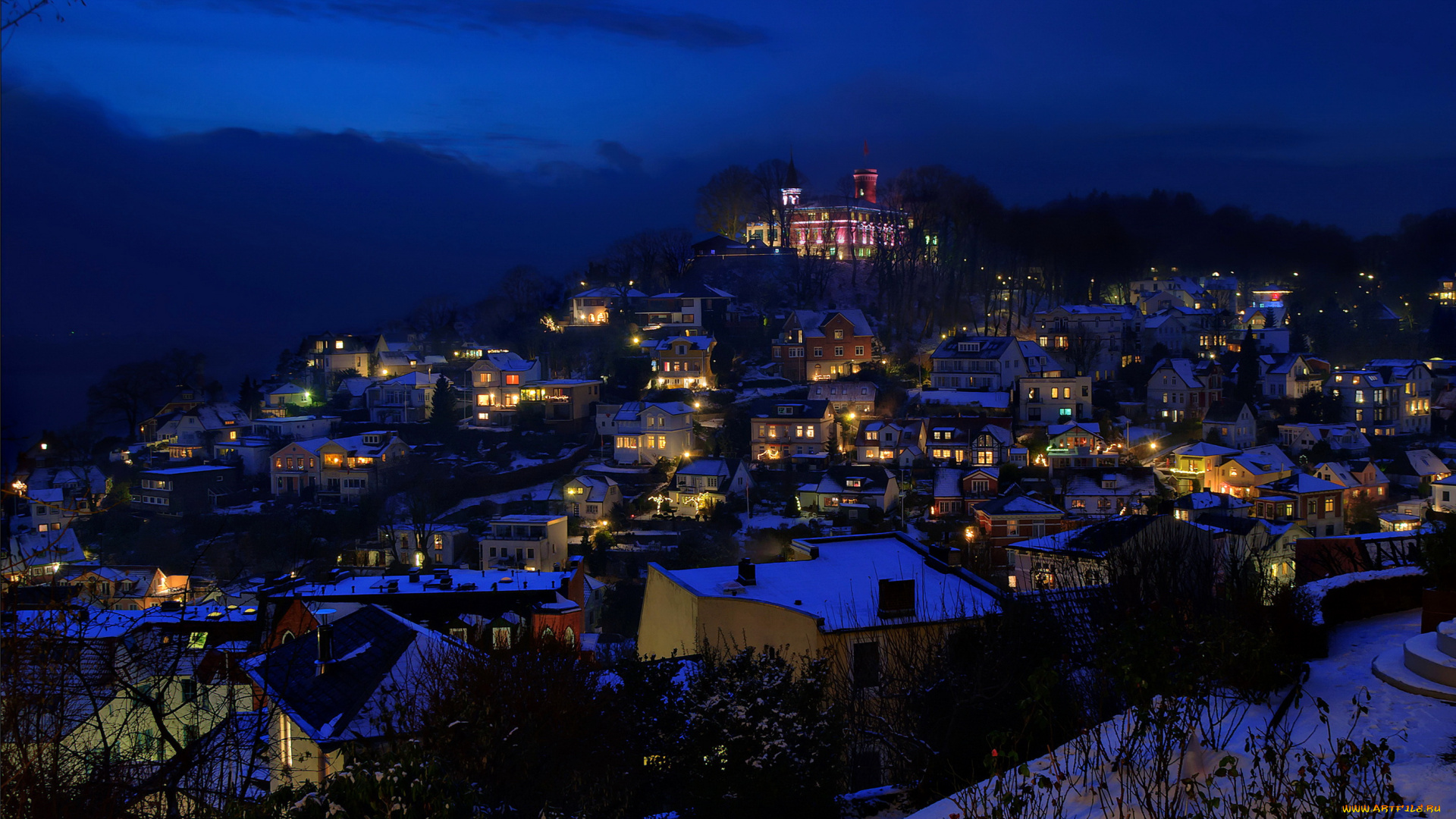 гамбург, германия, города, гамбург, , германия, гамбург, ночь, дома, панорама, огни