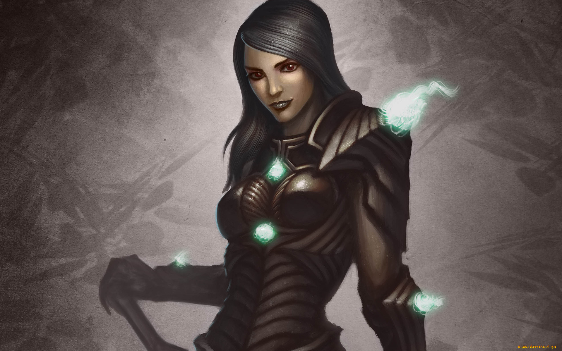 фэнтези, магия, свечение, броня, девушка, bruce, mashbat