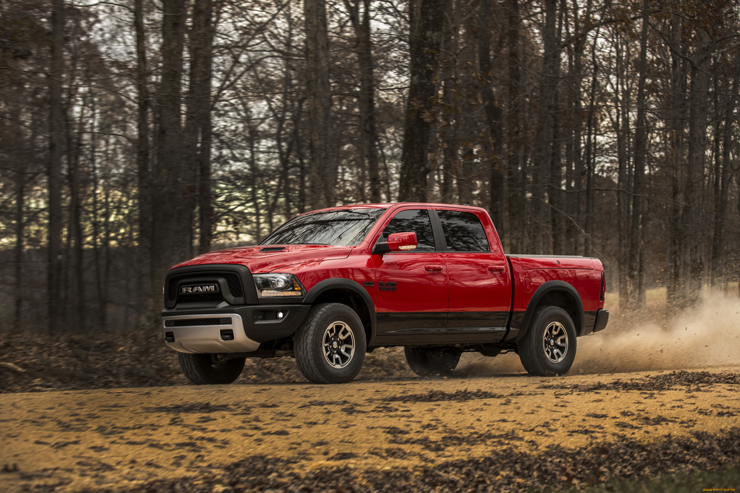 2015, ram, 1500, rebel, автомобили, ram, красный, тюнинг, dodge, лес