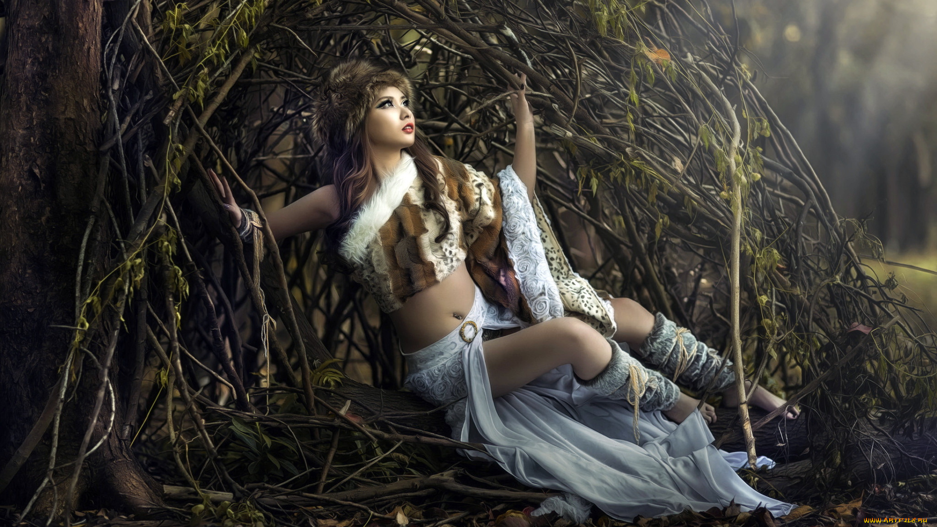 девушки, -unsort, , азиатки, фон, девушка, поза