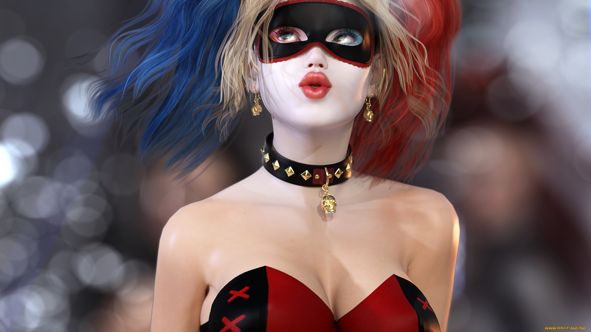 3д, графика, фантазия, , fantasy, девушка, взгляд, фон