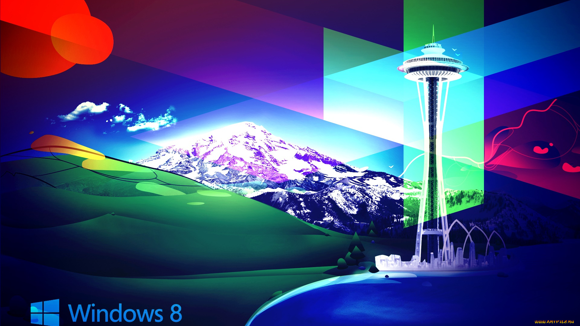 компьютеры, windows, 8, фон, логотип