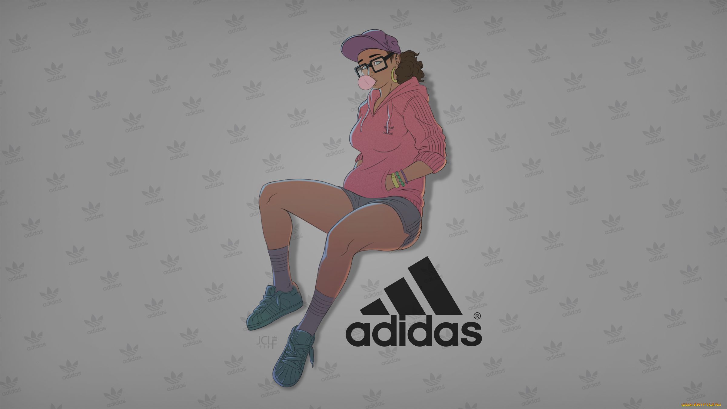 бренды, adidas, девушка, взгляд, фон, логотип