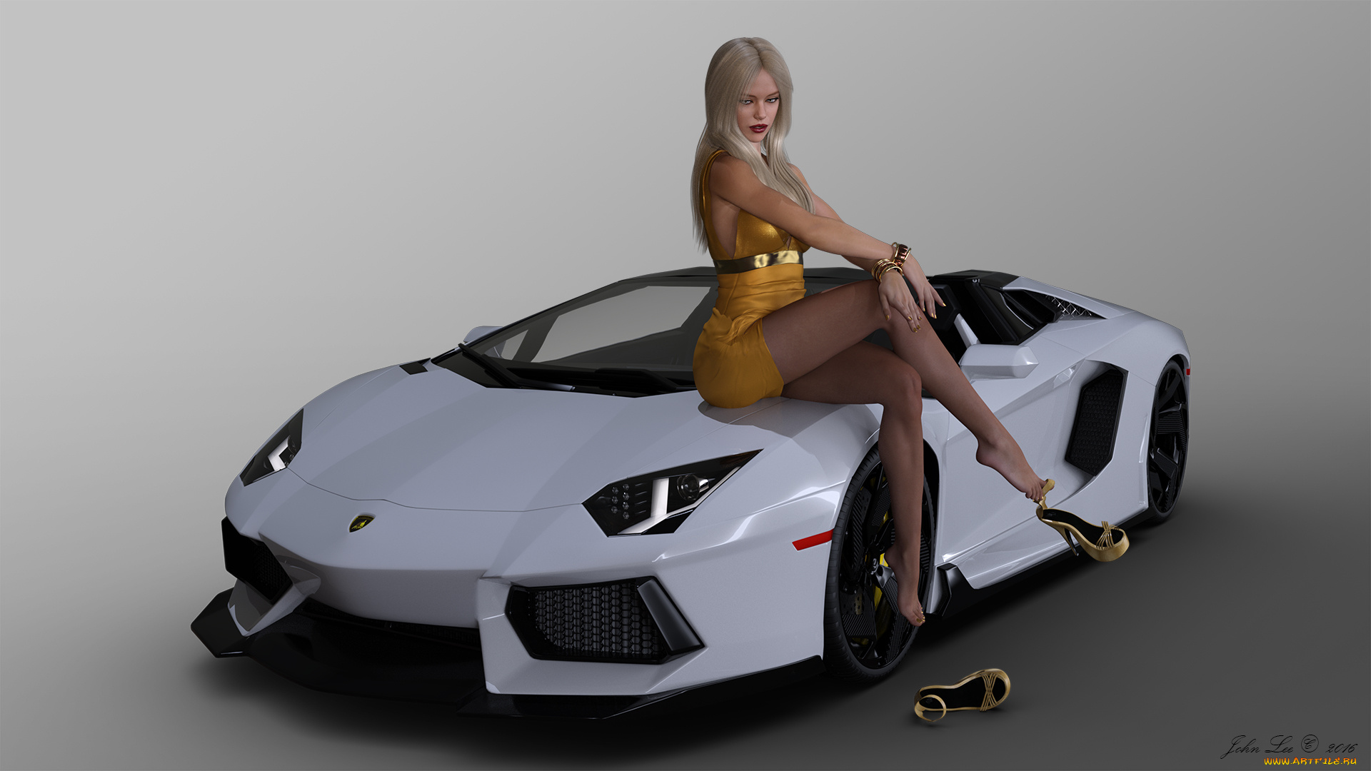 3д, графика, люди-авто, мото, , people-, car, , , moto, фон, взгляд, девушка