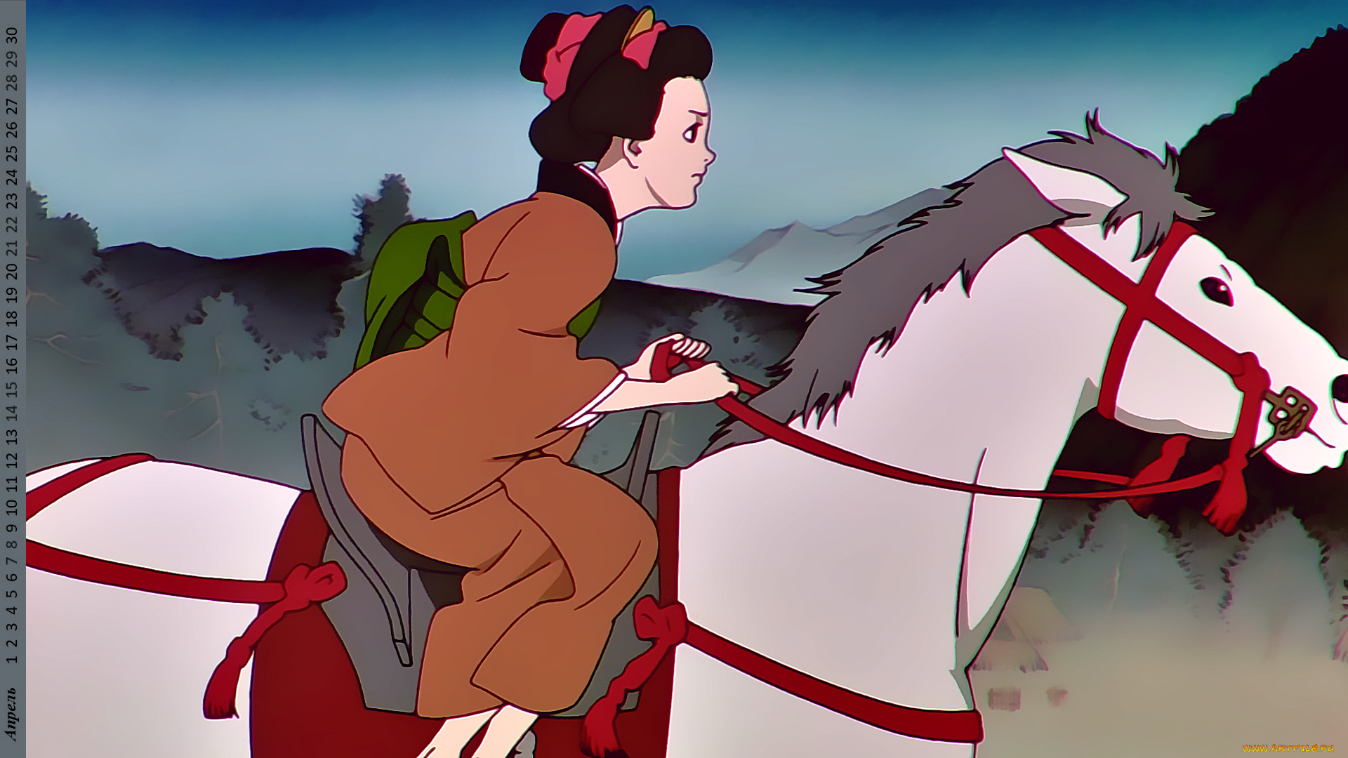 календари, аниме, девушка, лошадь