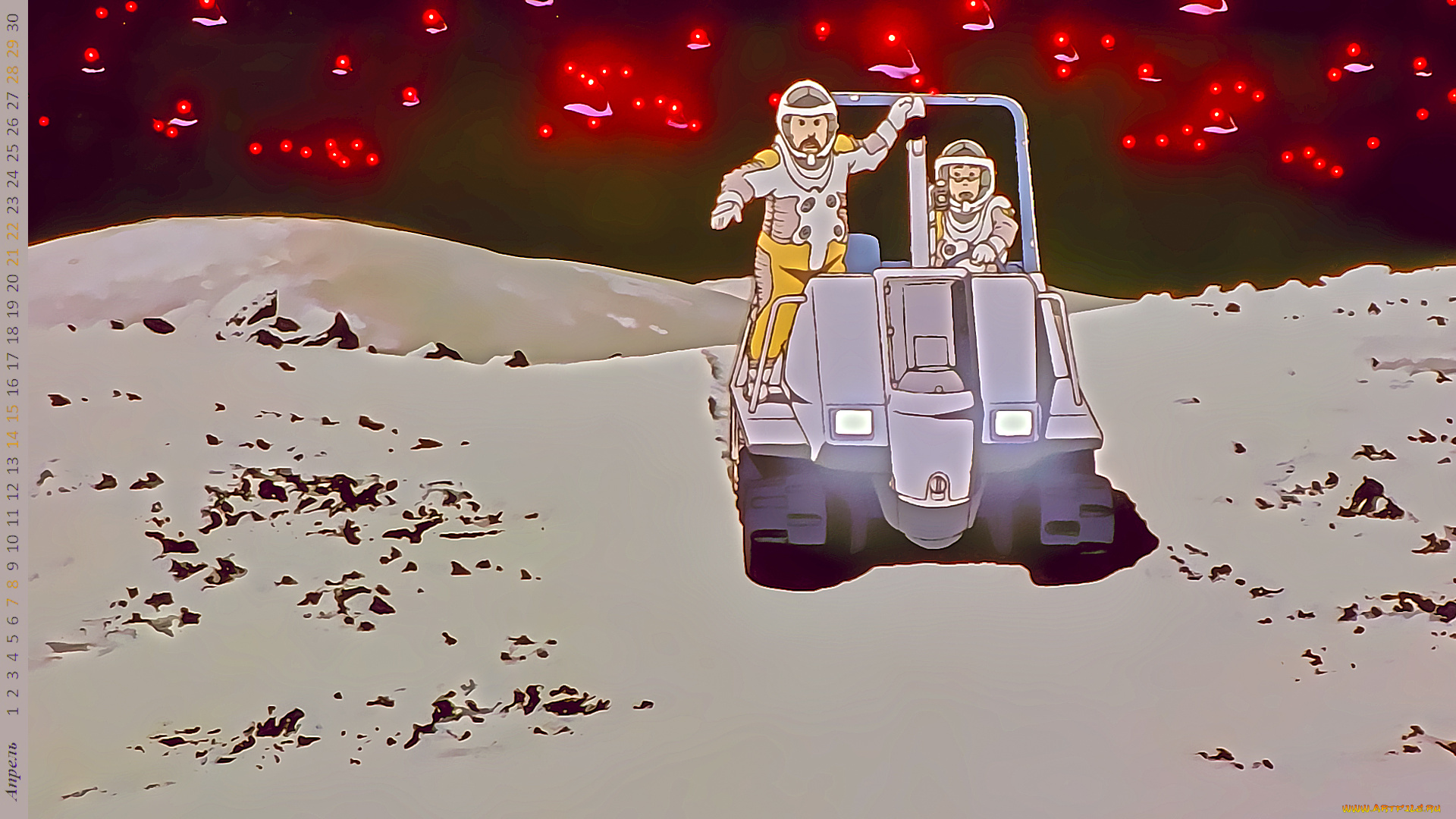 календари, аниме, луноход, планета, космонавт