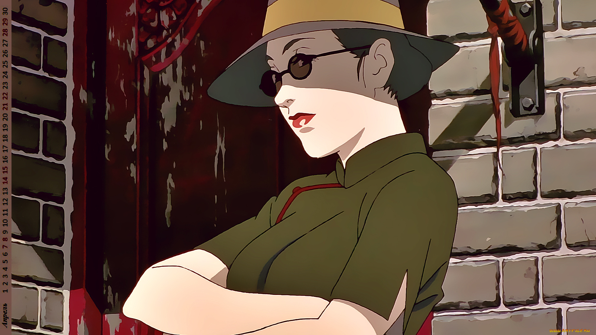 календари, аниме, женщина, взгляд, очки, лицо