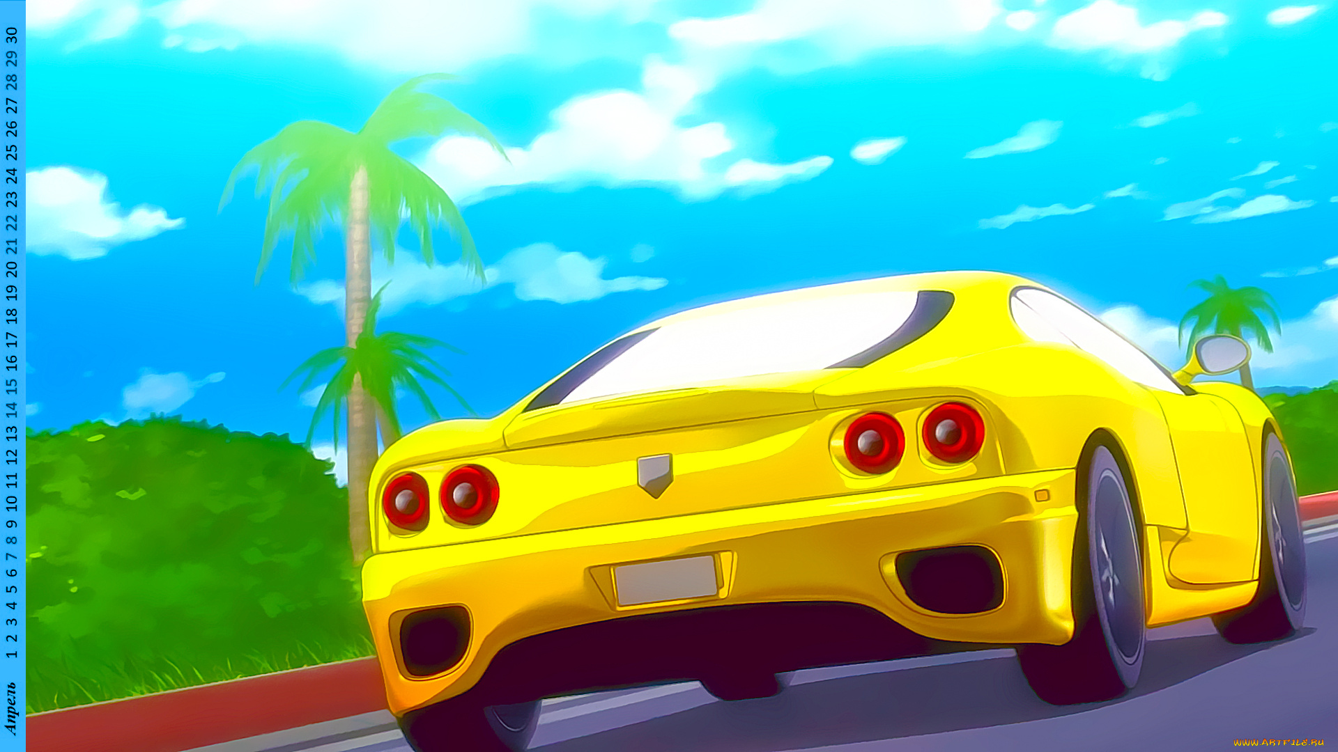 календари, рисованные, , векторная, графика, машина