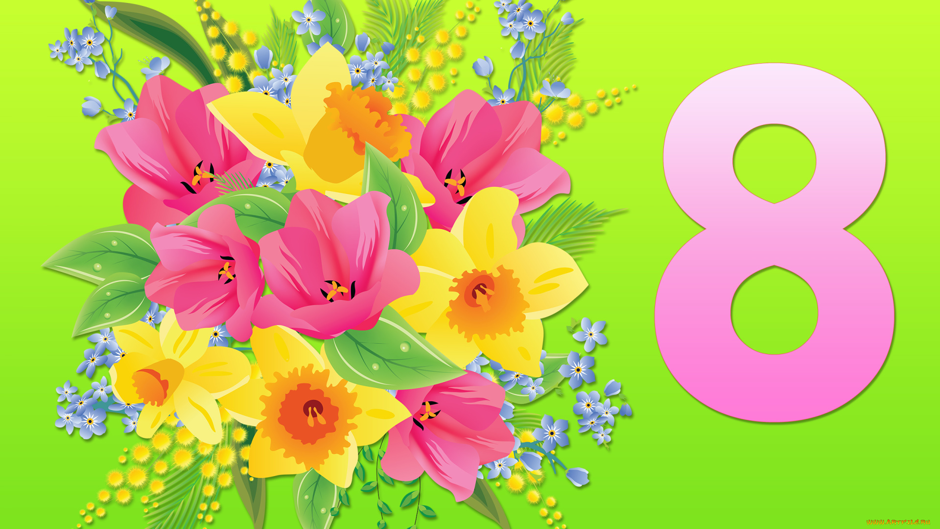 праздничные, международный, женский, день, -, 8, марта, 8, марта, фон, цветы