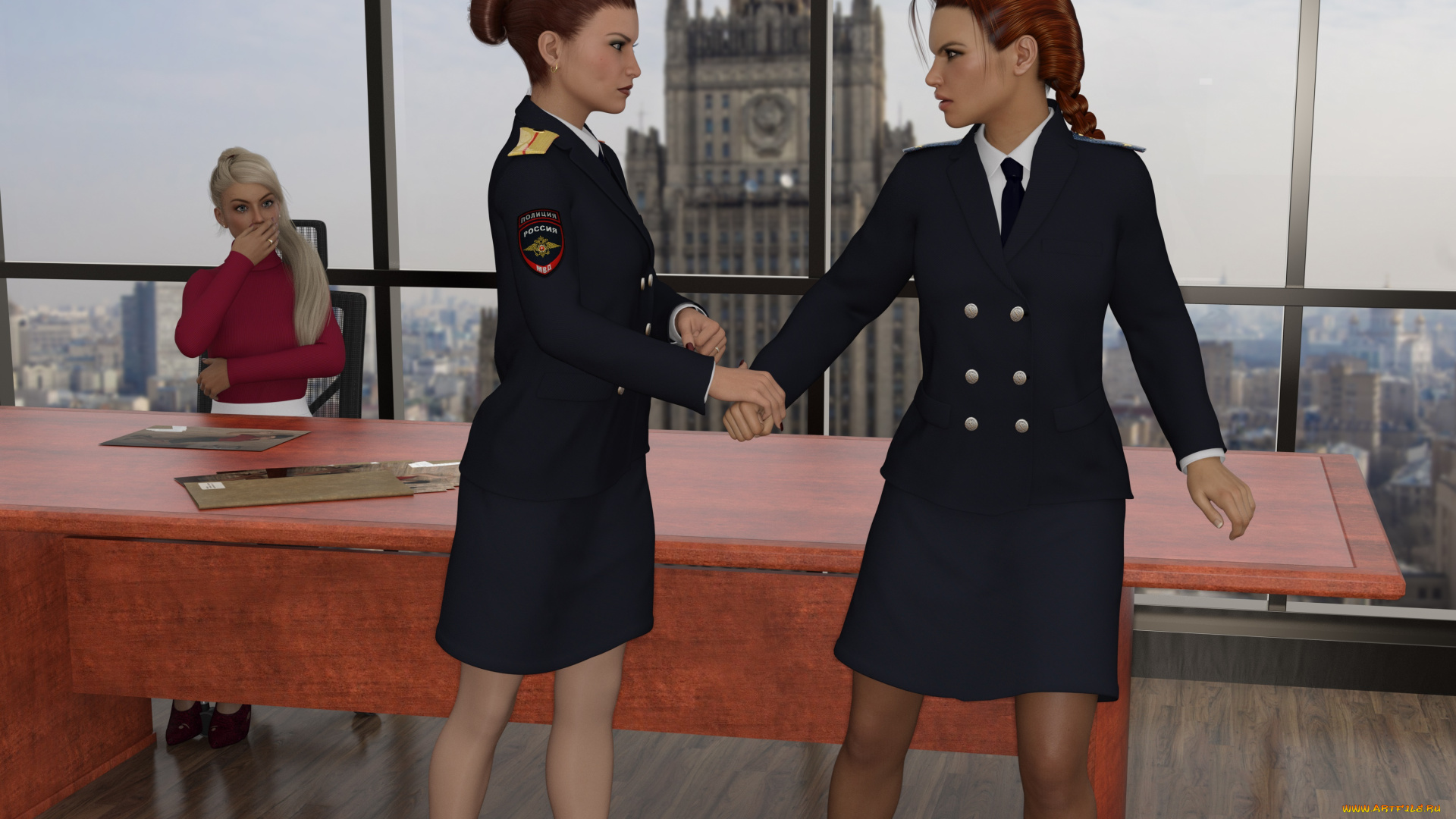 she, wolf, 3д, графика, фантазия, , fantasy, фон, взгляд, девушки