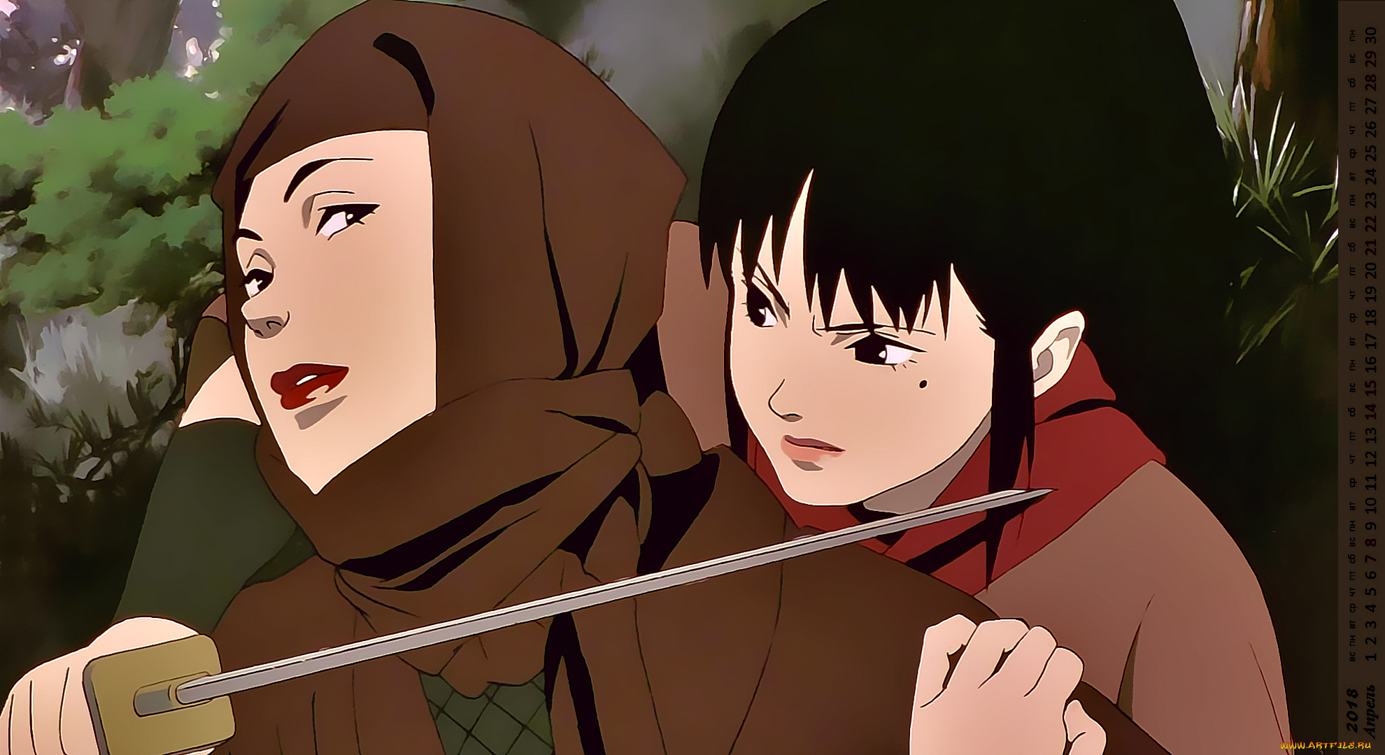 календари, аниме, девушка, женщина, оружие