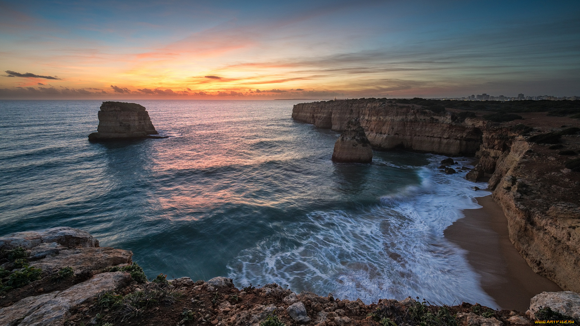 природа, побережье, простор