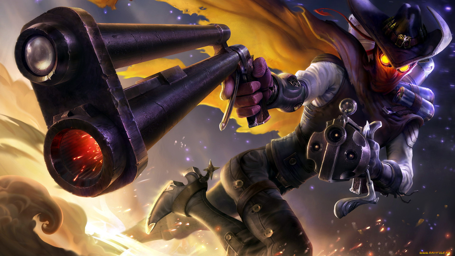 видео, игры, league, of, legends, шляпа, персонаж, high, moon, jhin, оружие, плащ