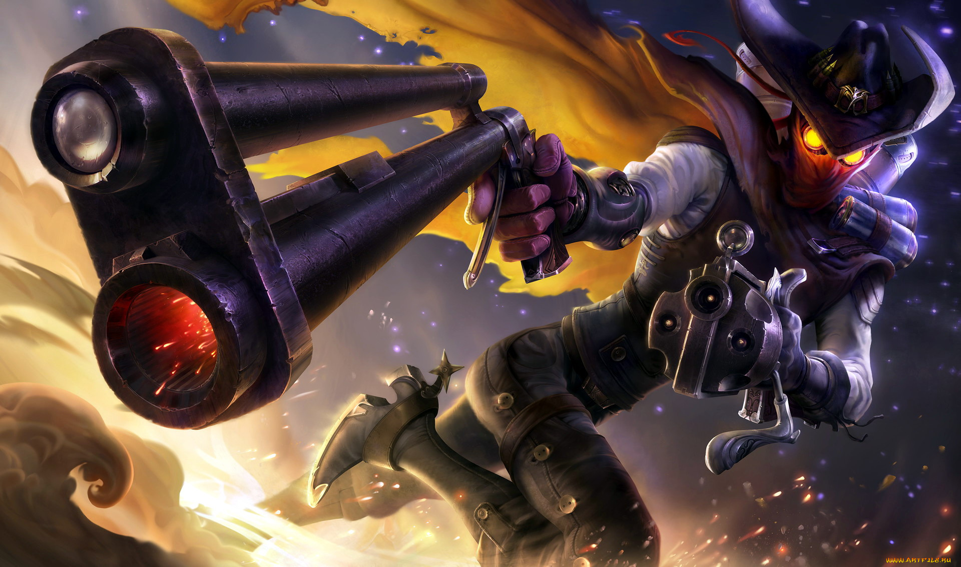 видео, игры, league, of, legends, шляпа, персонаж, high, moon, jhin, оружие, плащ