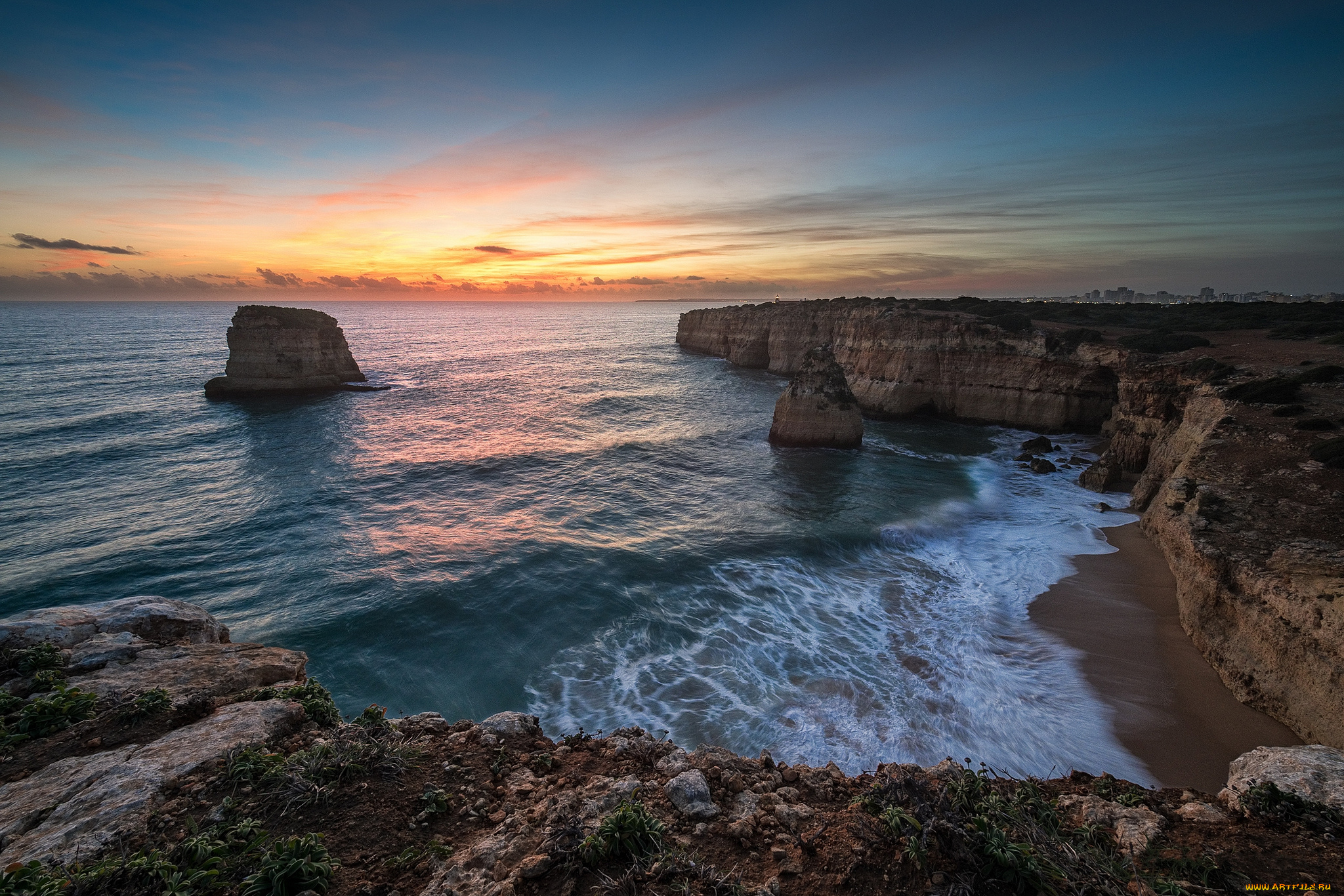 природа, побережье, простор